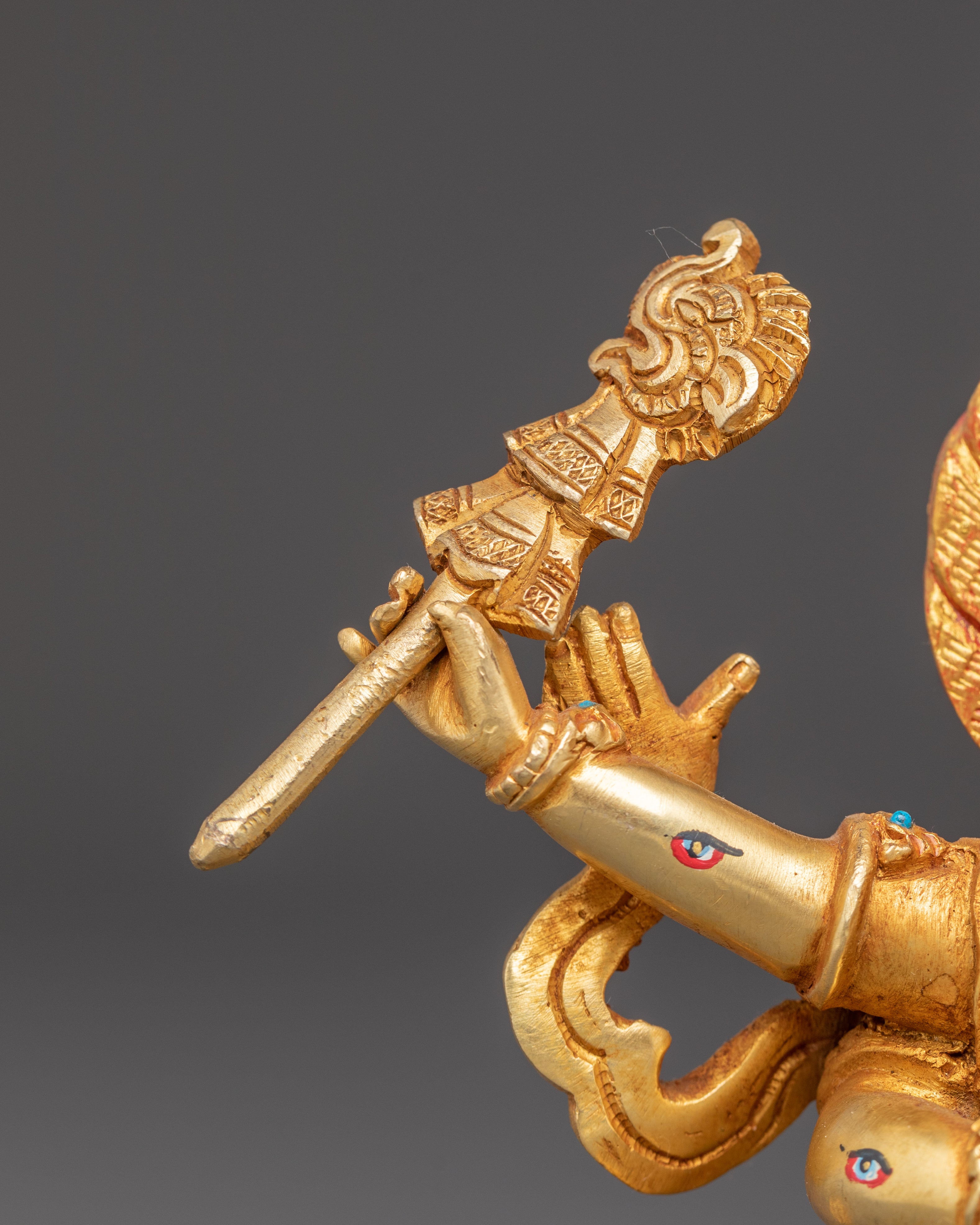 Golden Statue of Protector Rahula | Guardian of Spiritual Enlightenment