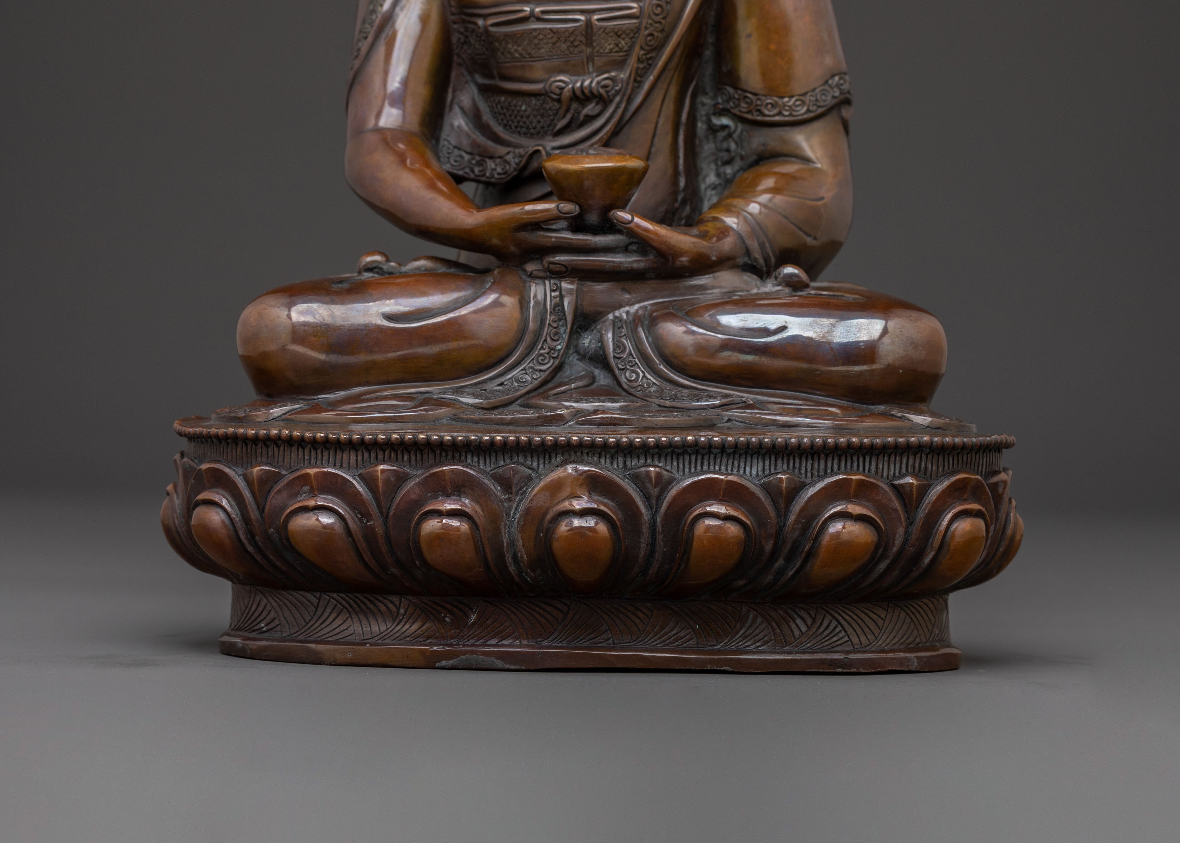 Amitabha Buddha Statue Infinite Light in Oxidized Copper