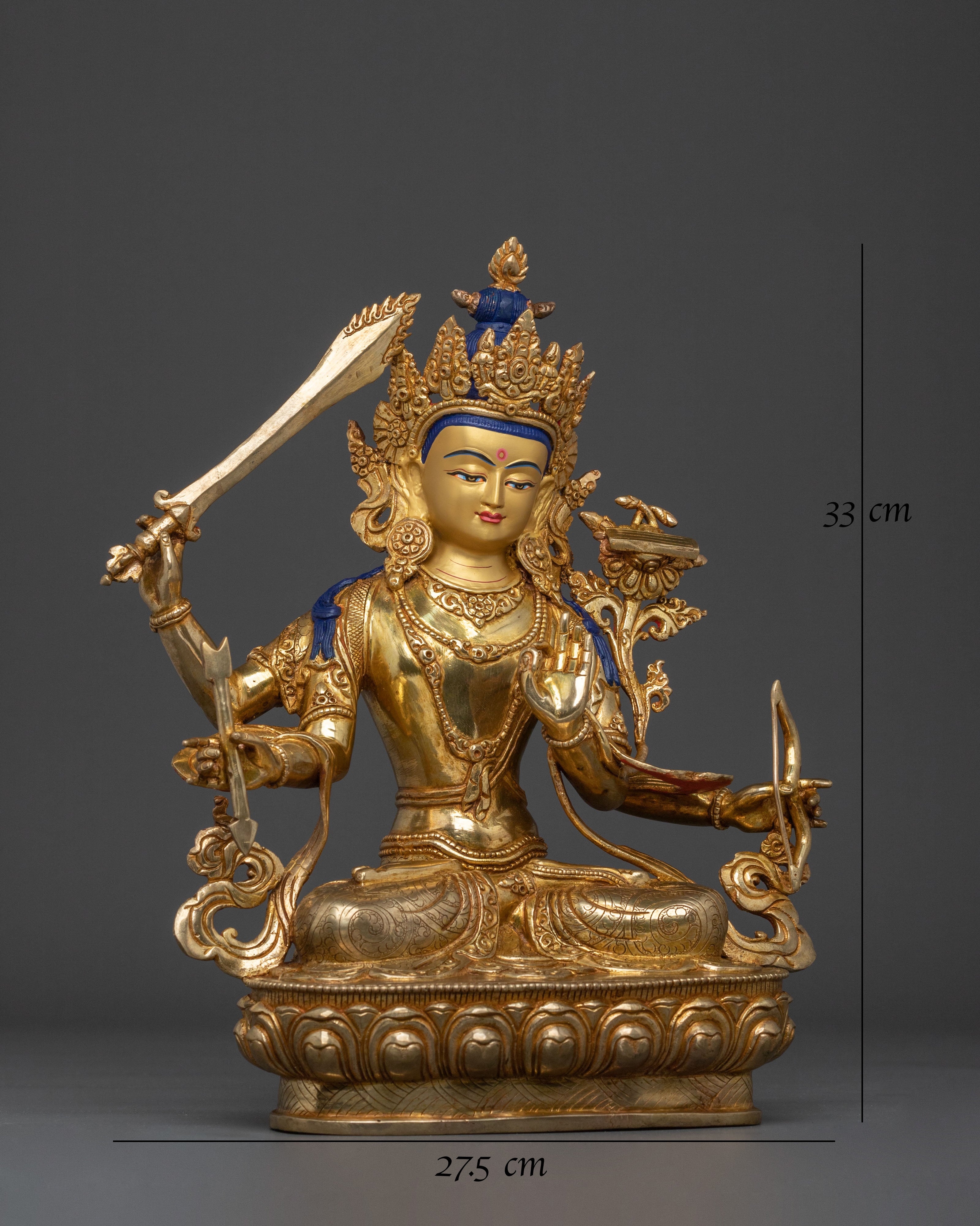 Handmade Maha Manjushri Statue | Bodhisattva of Wisdom