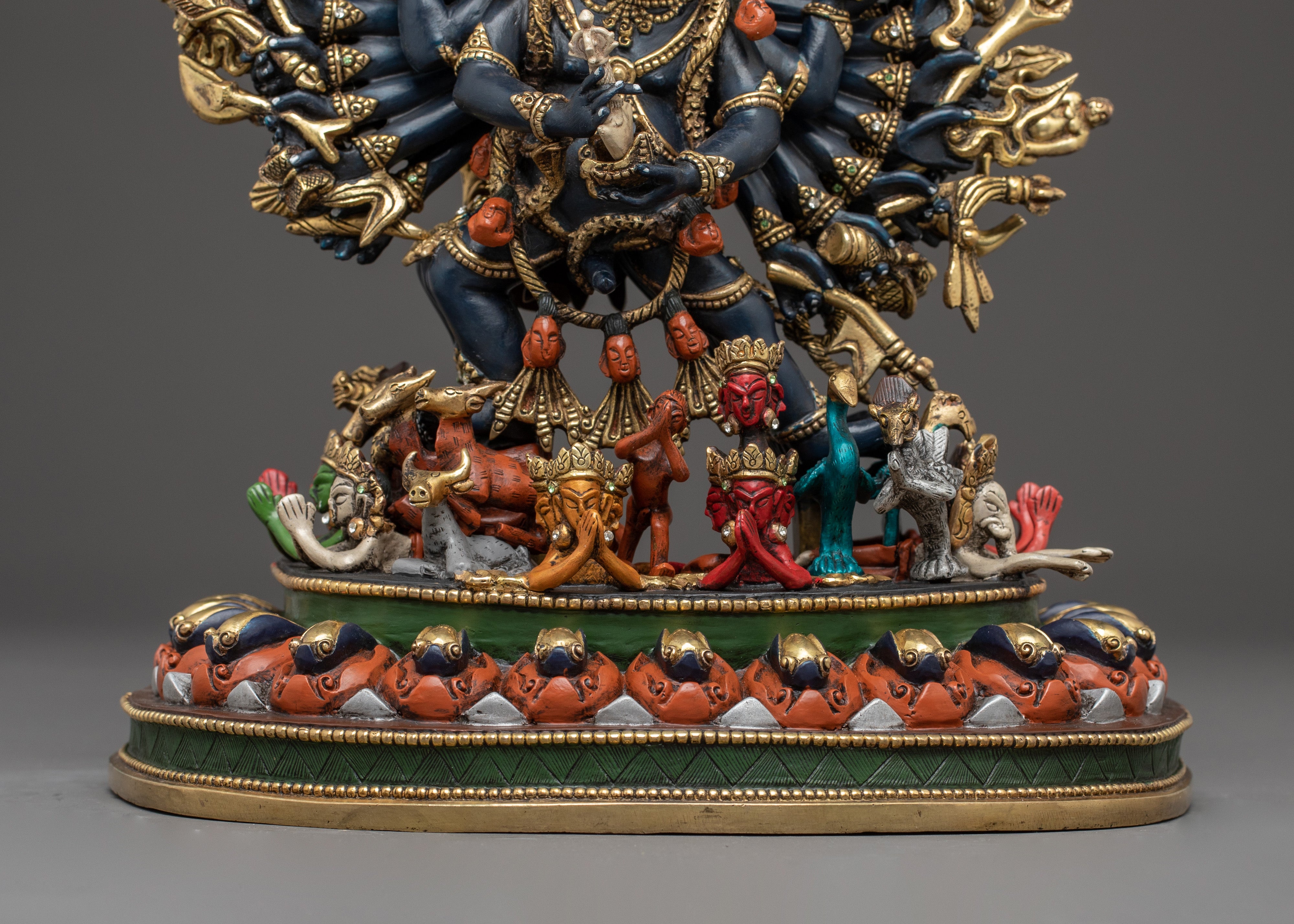 Buddhist Yamantaka Statue: Conqueror of Death | Gold Gilded Wrathful Deity