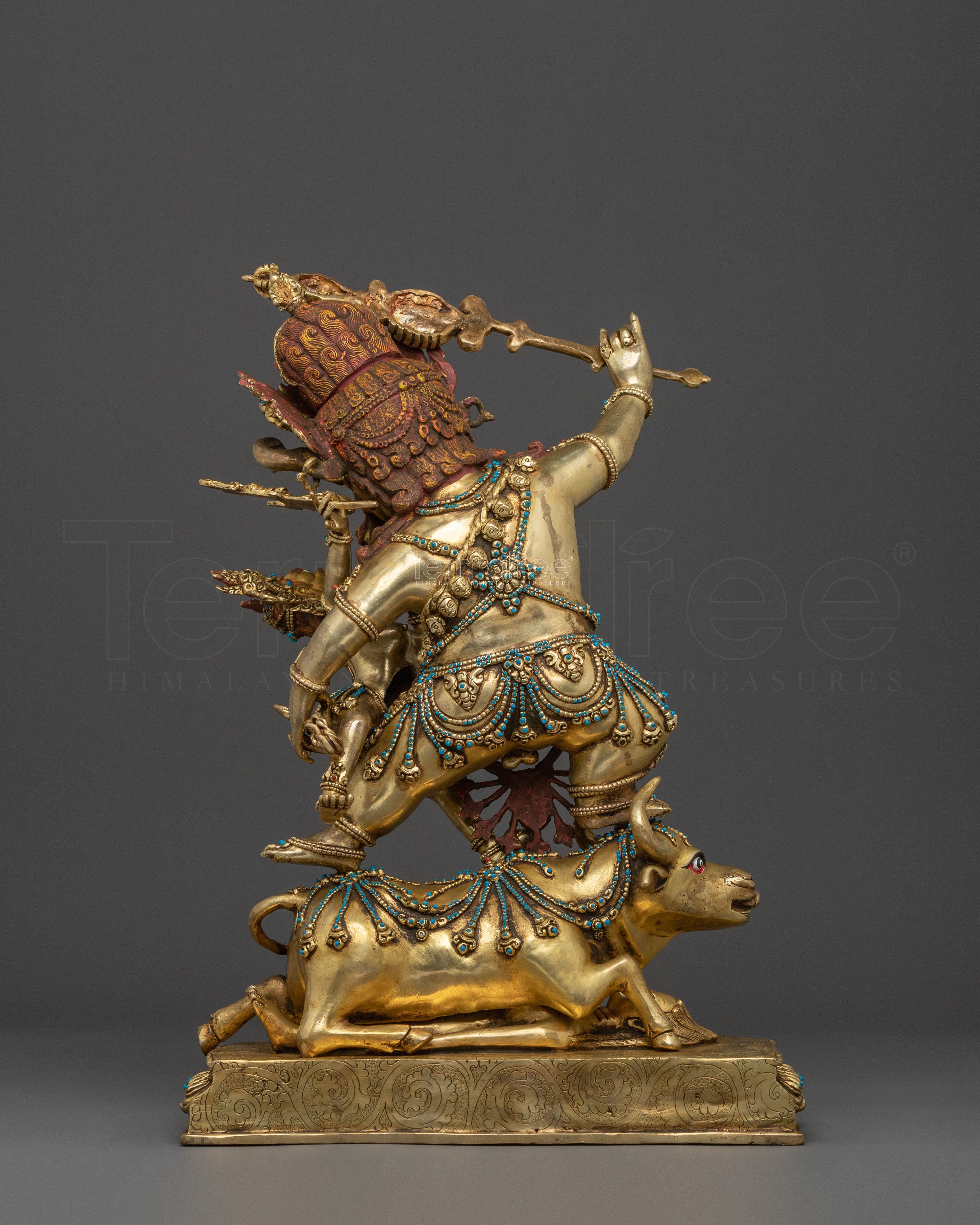 Yama Dharmaraja Protector Statue | 24k Gold Glided