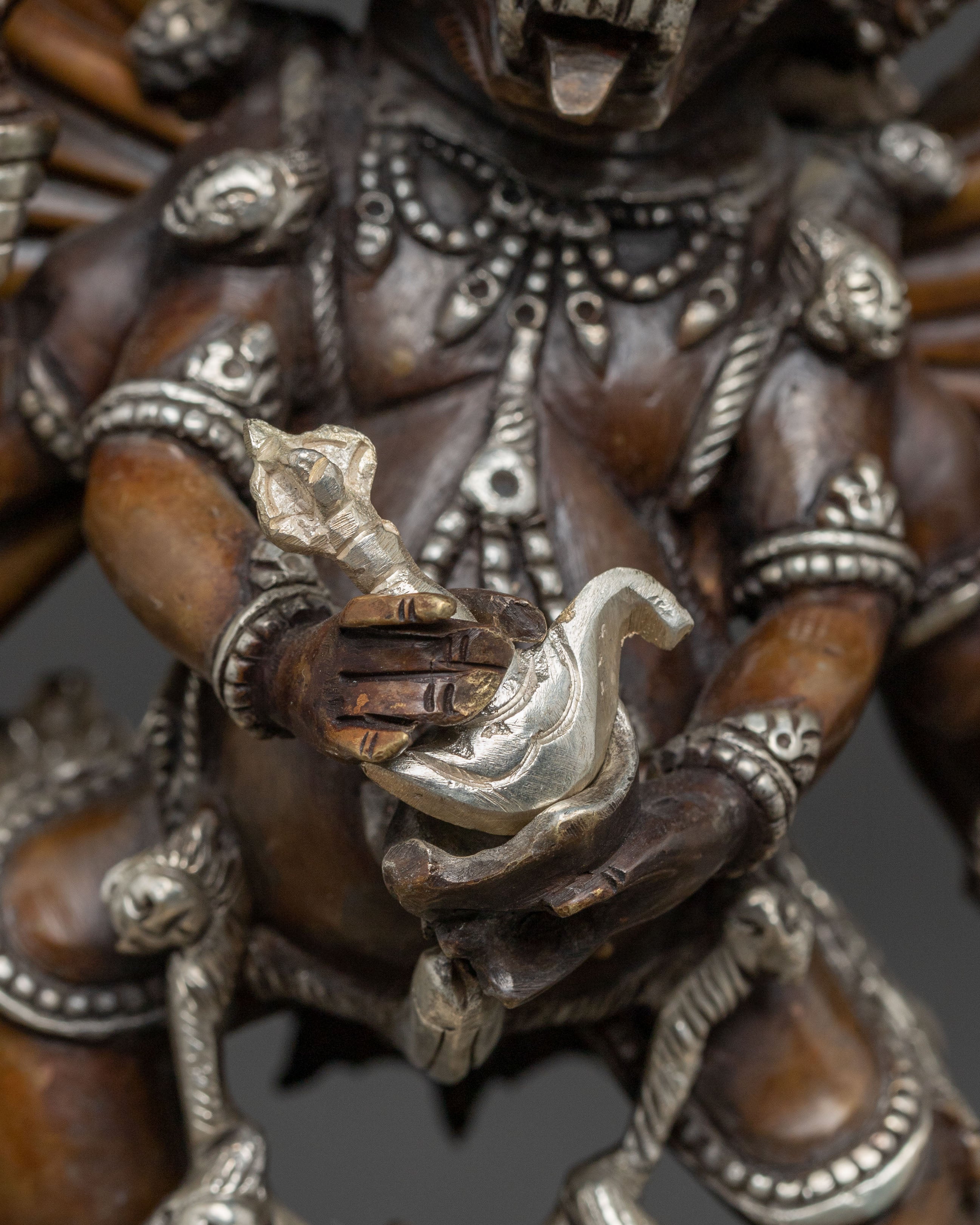 Handmade Yamantaka Golden Statue | Tibetan Buddhist Deity of Wisdom