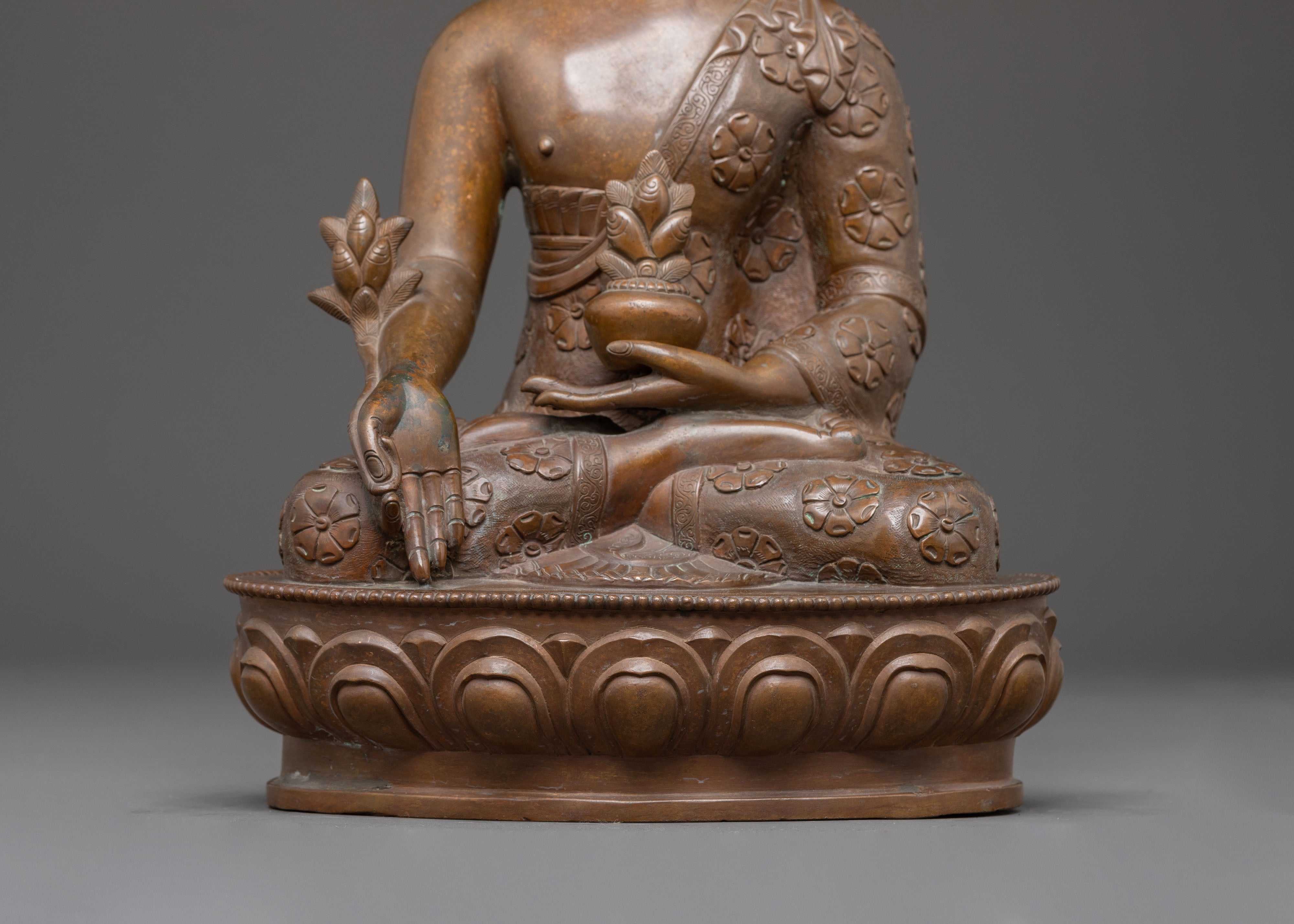 Handcrafted Medicine Buddha Oxidized Statue | Spiritual Decor