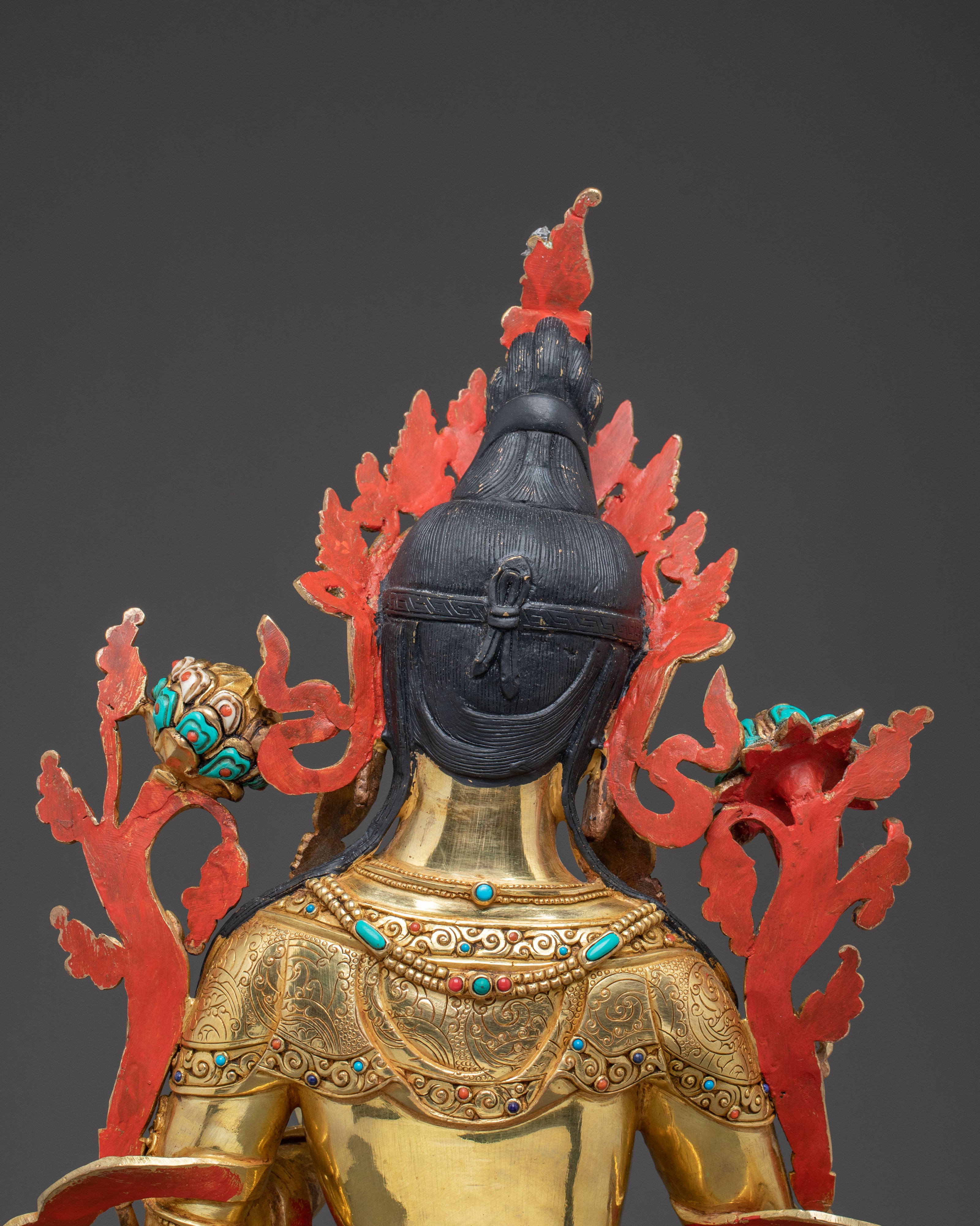 Sacred Compassion Green Tara Statue – Hand-Gilded Art