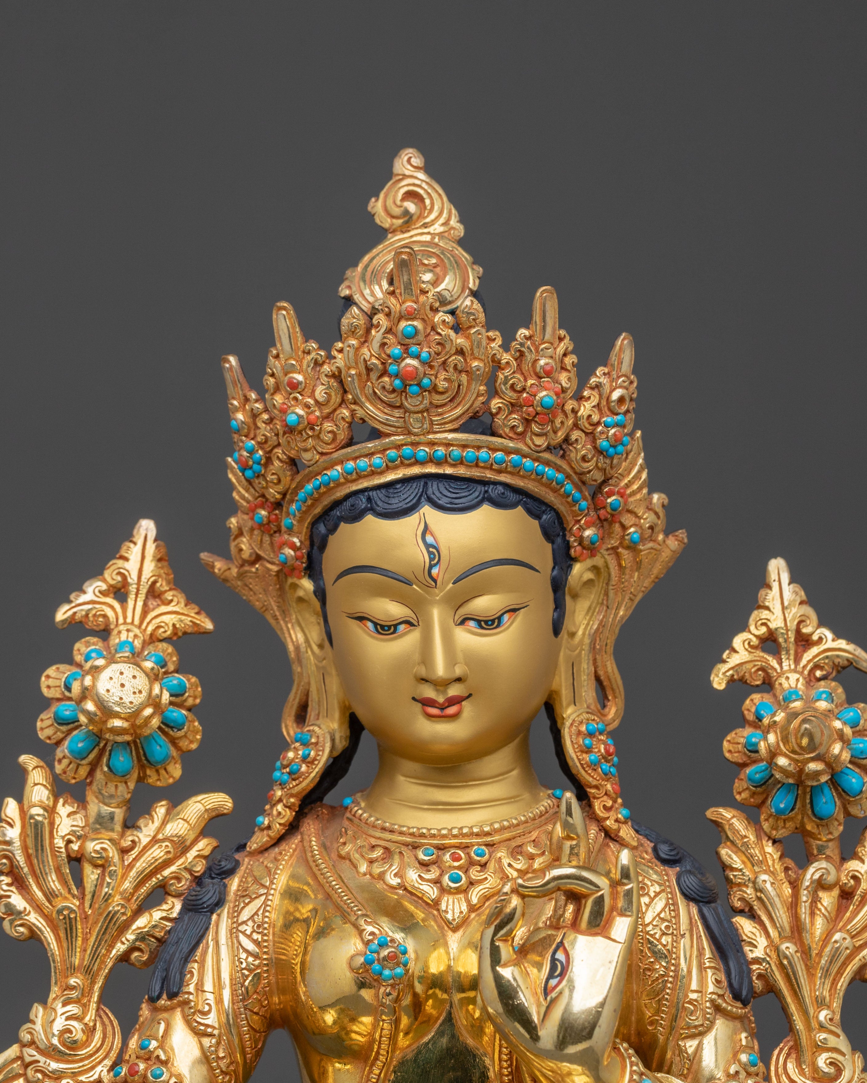 Hand Carved White Tara Sculpture | Symbol of Enlightenment