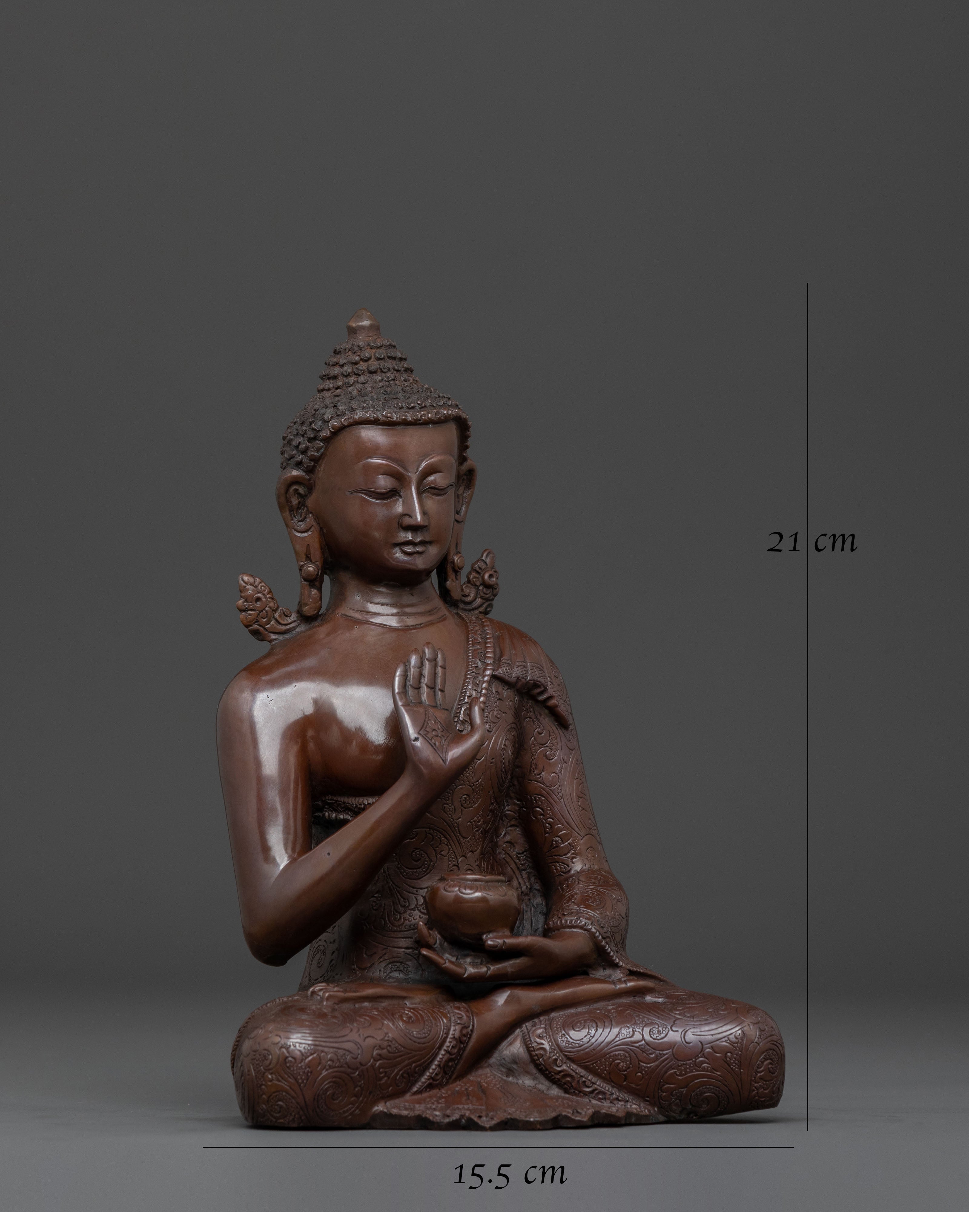 Amogasiddhi Divine Statue with Oxidized Copper Body