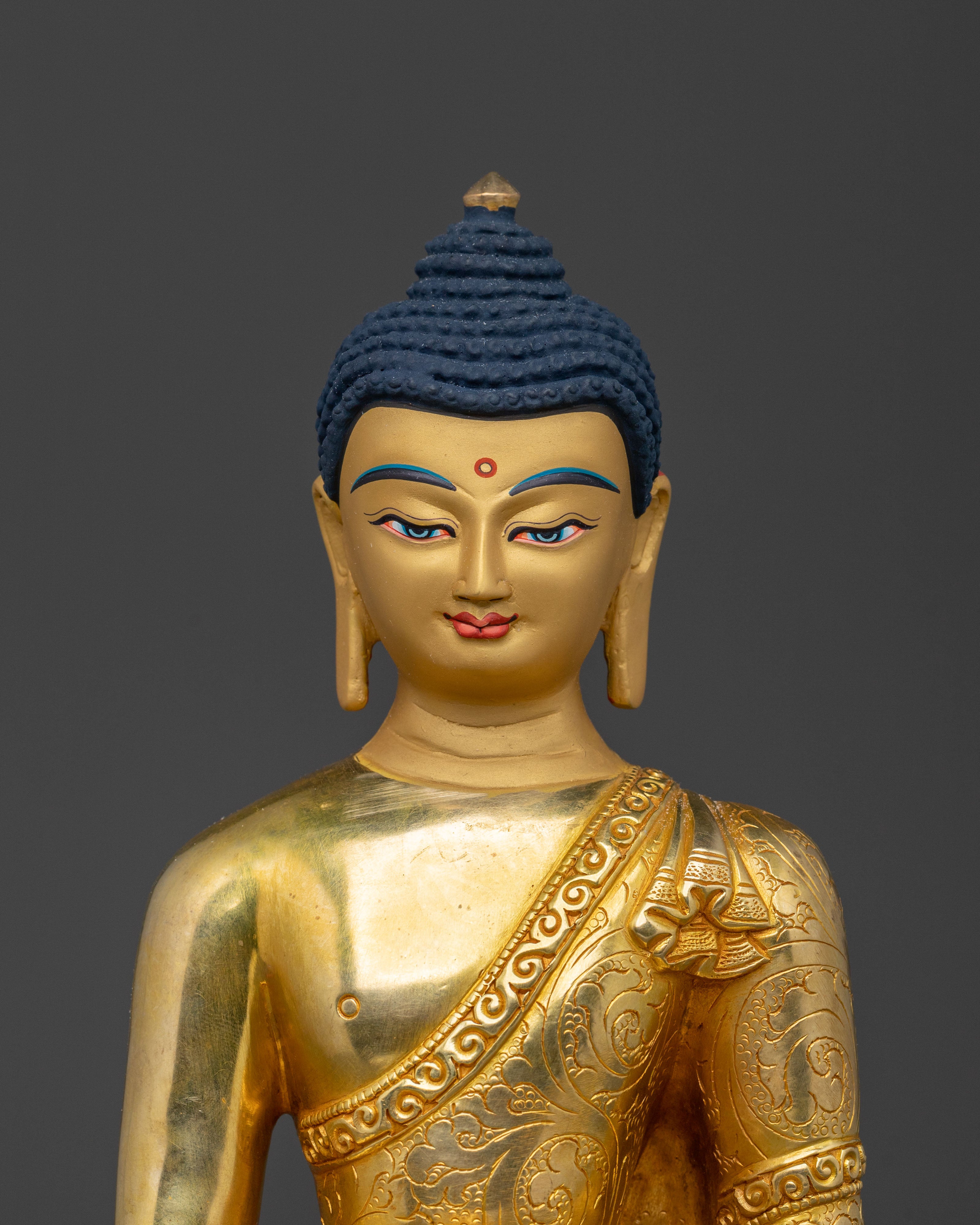Handcrafted Shakyamuni Buddha Statue | 24K Gold Gilded