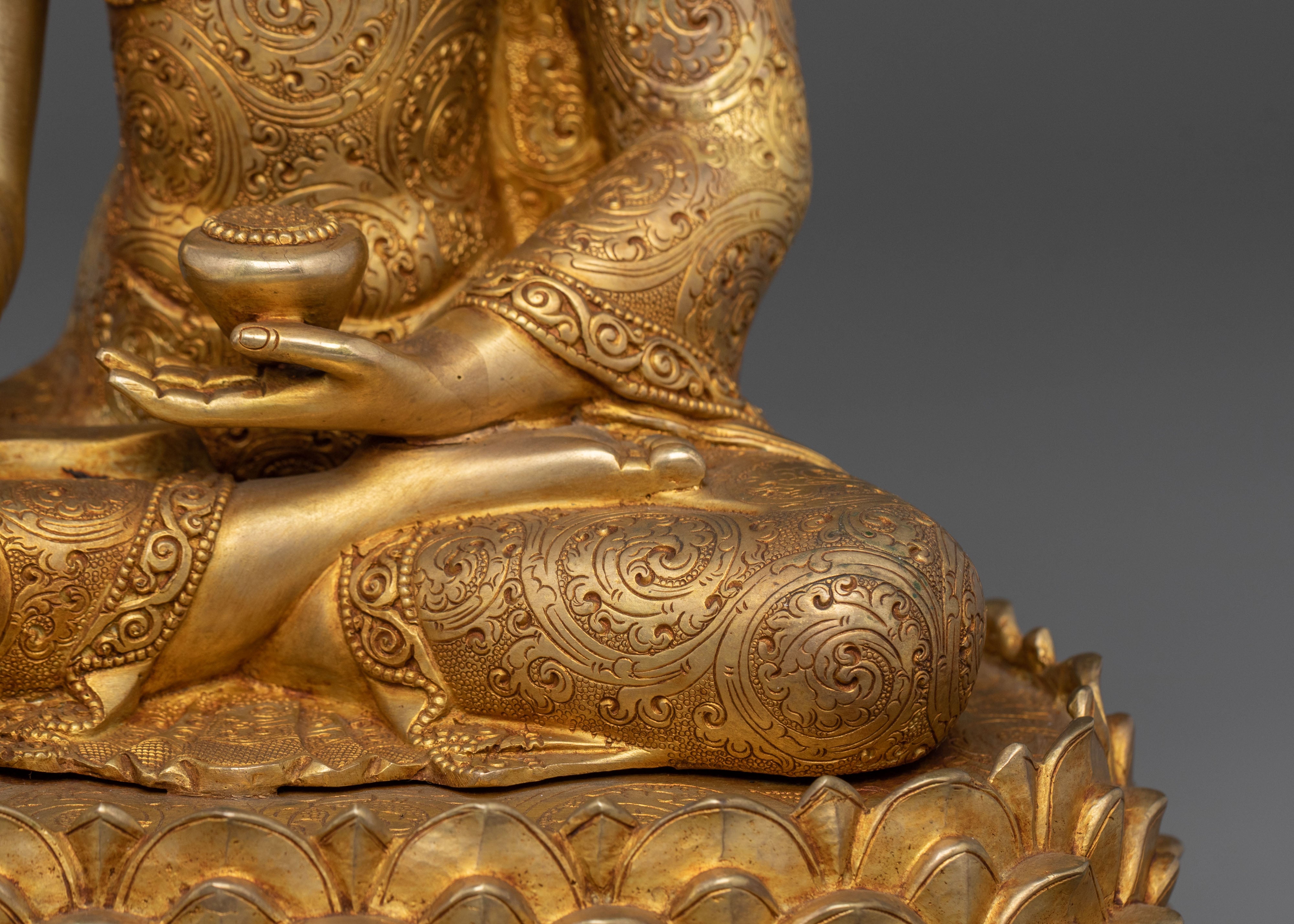 Shakyamuni Buddha Statue with Crown | Divine Figurine