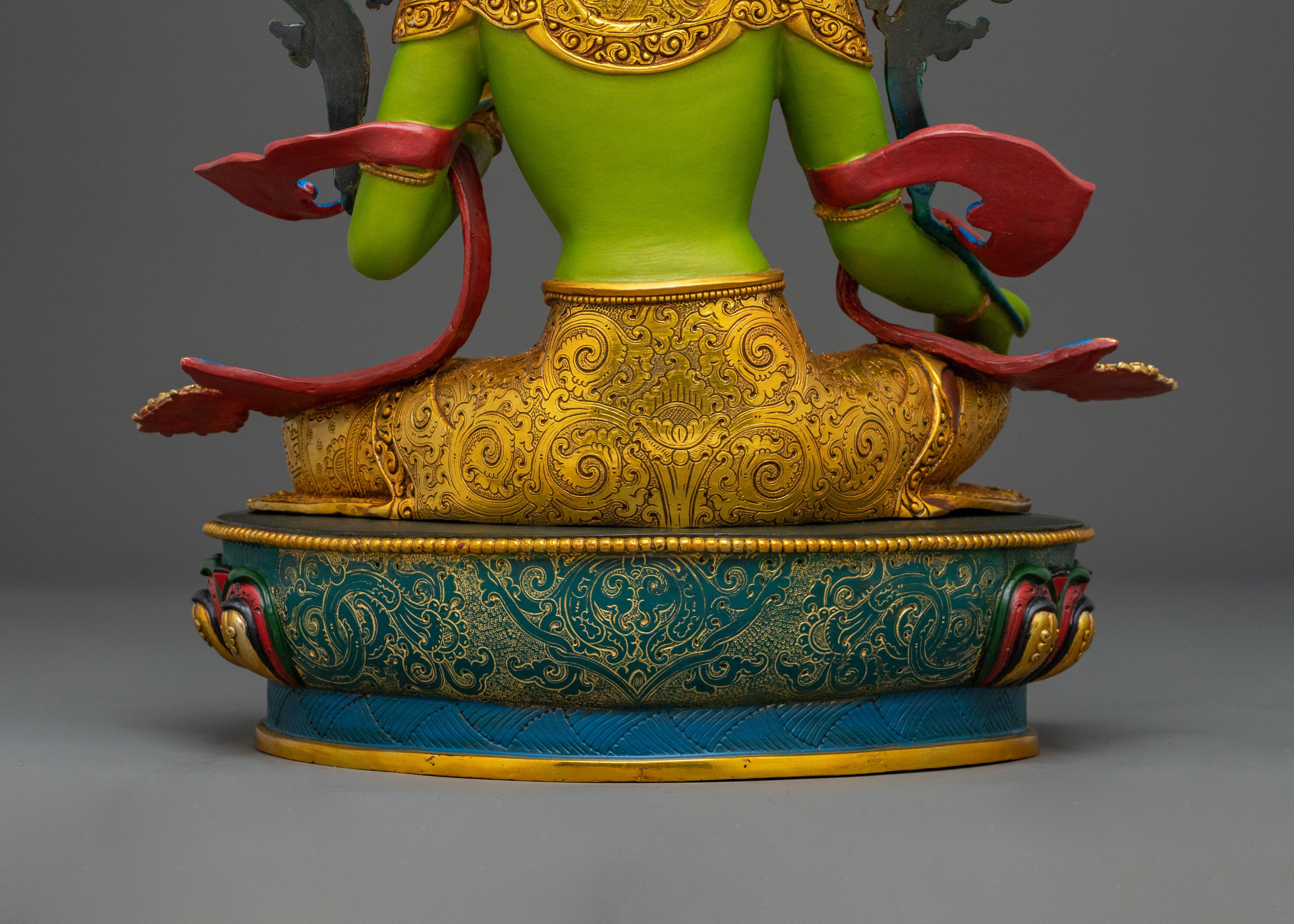 Handcrafted Green Tara Spiritual Statue | Home Decor