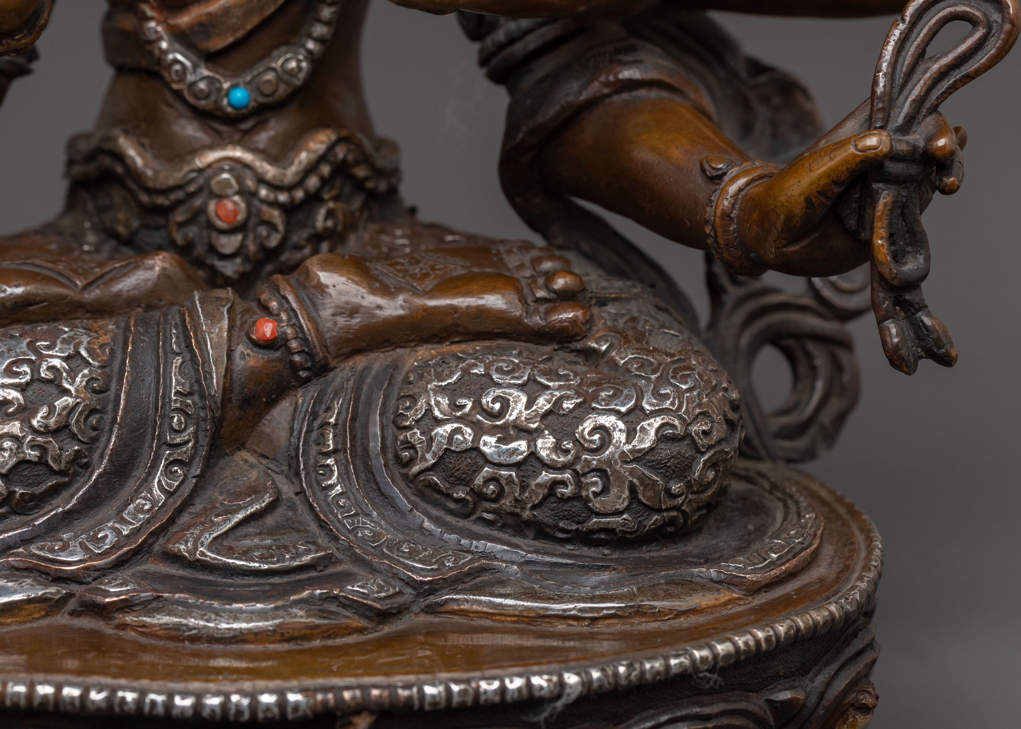 Dhoja Devi Spiritual Statue: Oxidized Copper Serenity