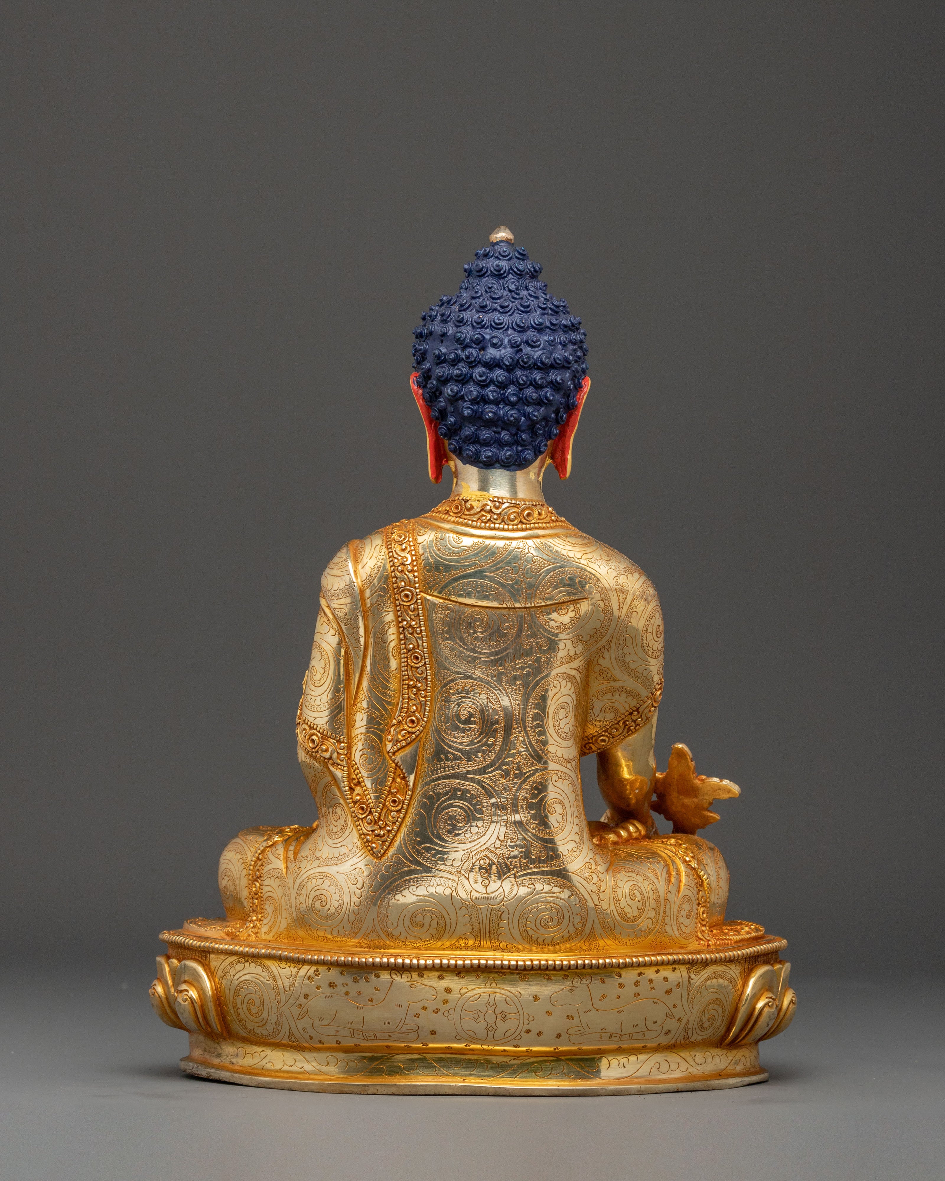 Healing Buddha Medicine Buddha Statue | 24K Gold Gilded Copper