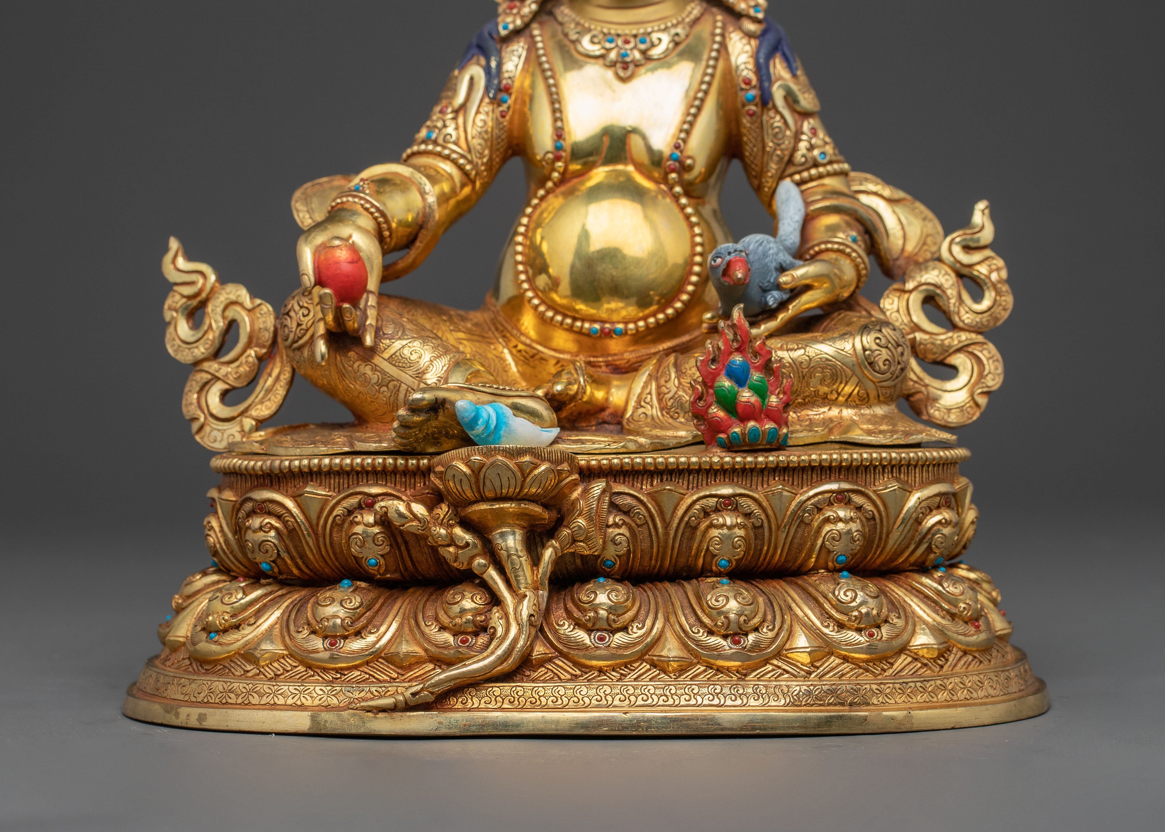 Handcrafted Dzambhala Golden Statue | Buddhist God of Wealth