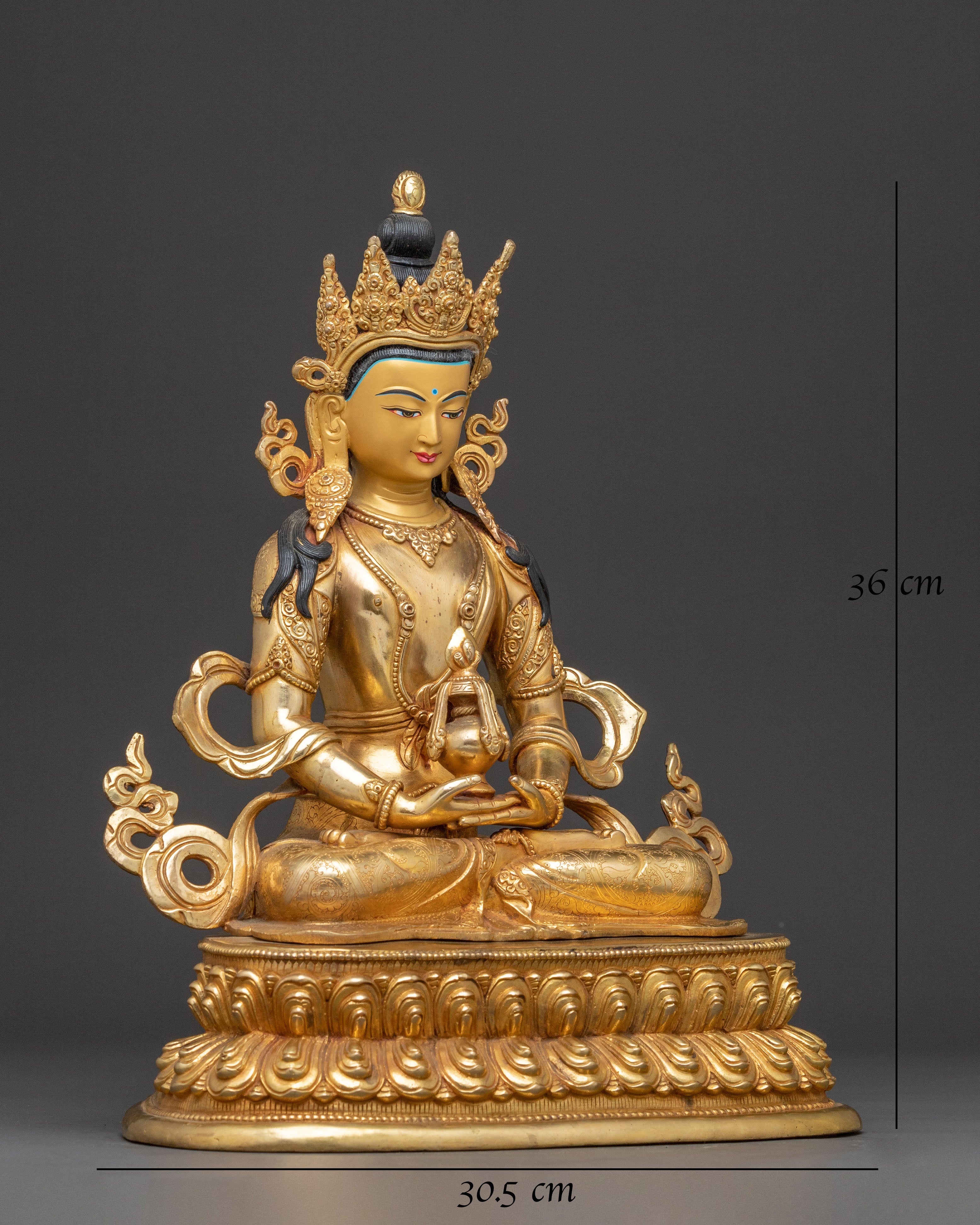 Handcrafted Amitayus Buddha Figurine | Golden Divinity