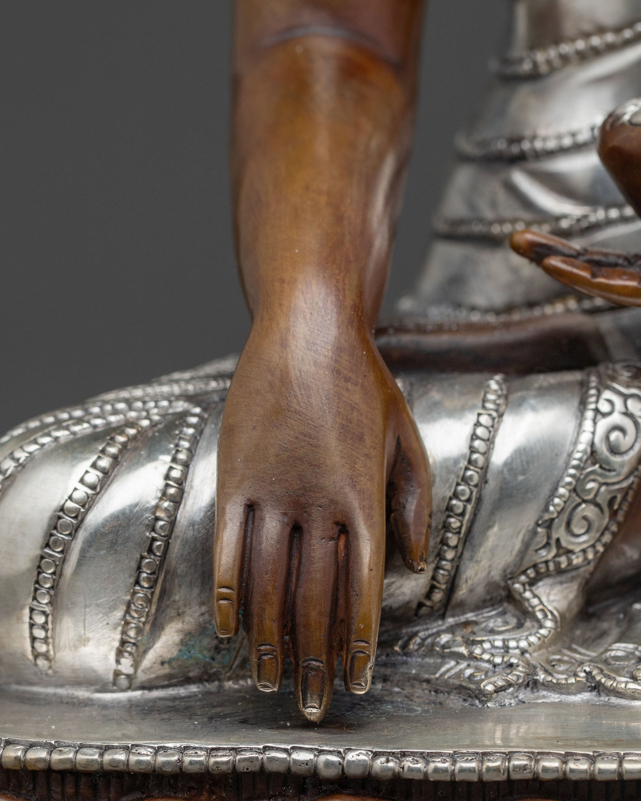 A Sacred Copper Statue Set of the Three Buddhas with 24K Gold Gilding