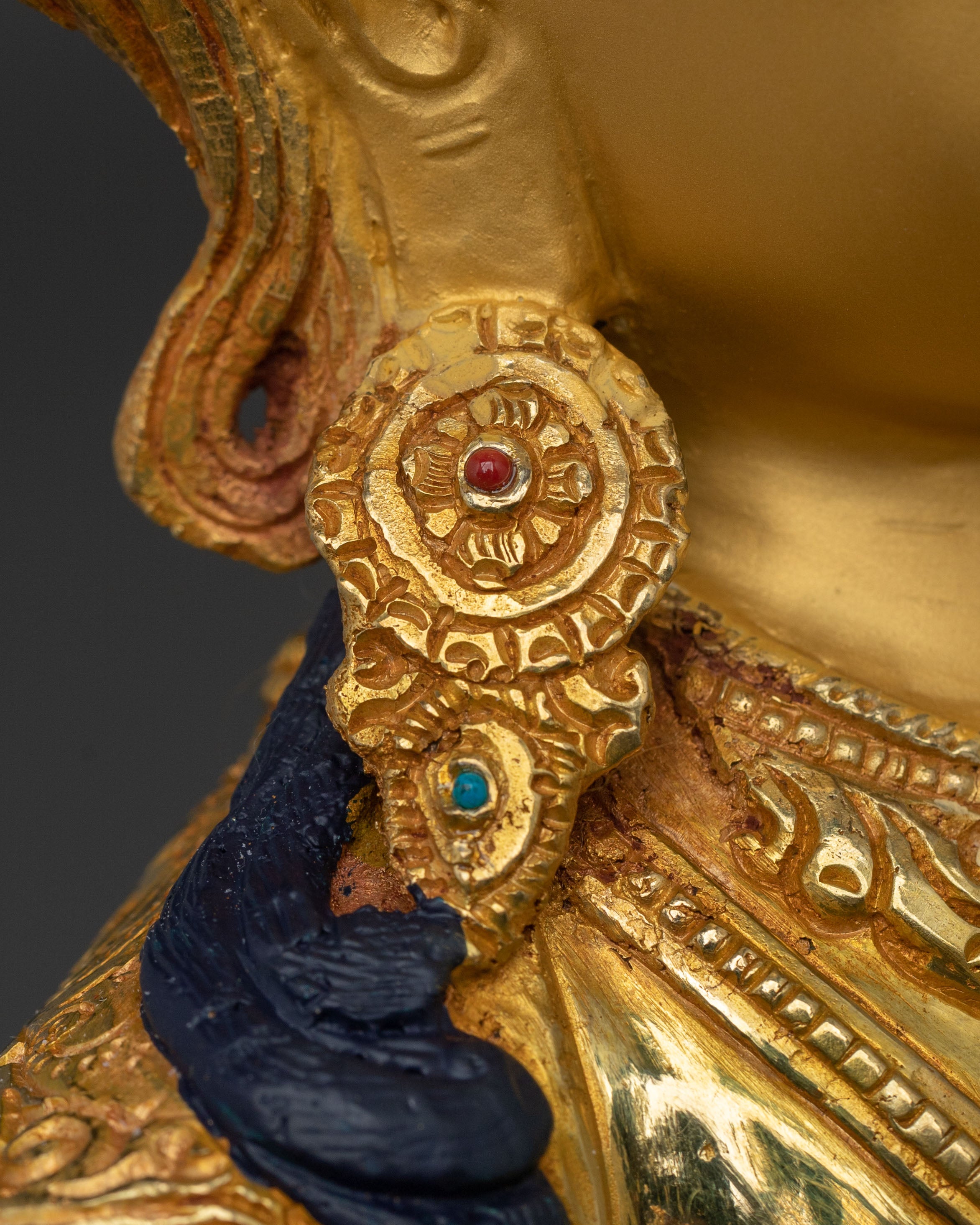 Manjushri Bodhisattva Statue | 24K Gold Gilded Figurine