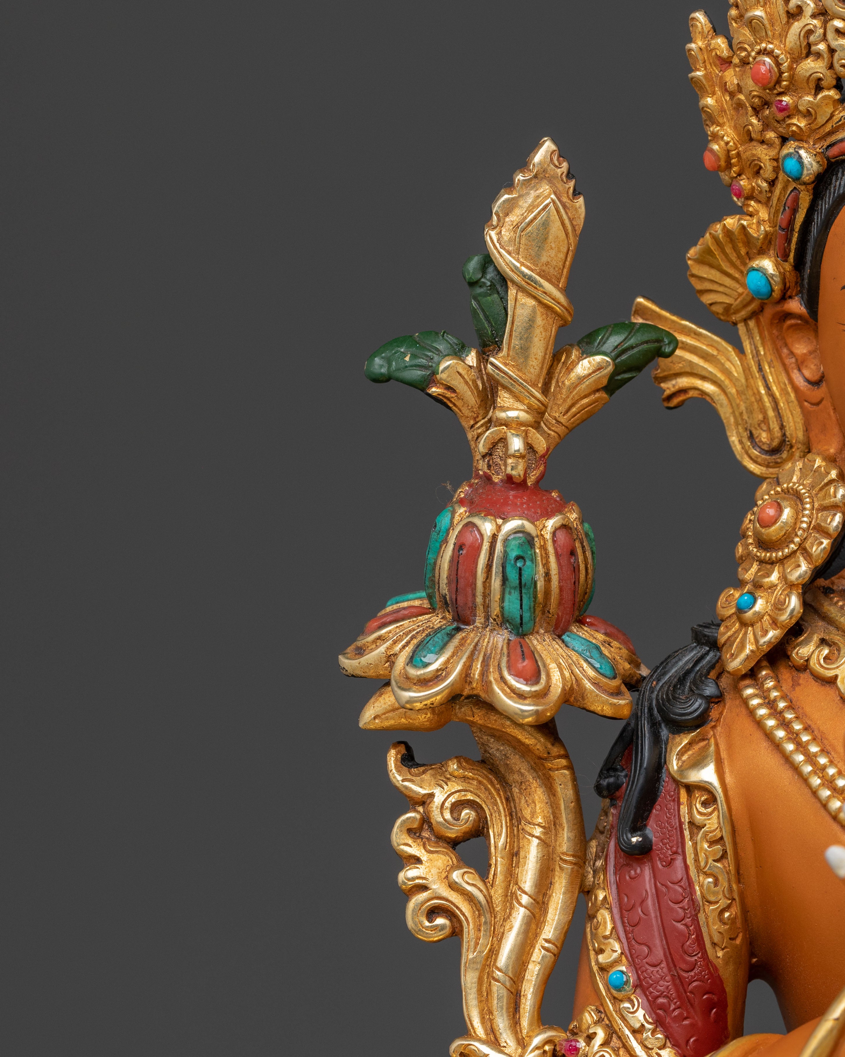 Tikshna Manjushri with Snow Lion Sculpture
