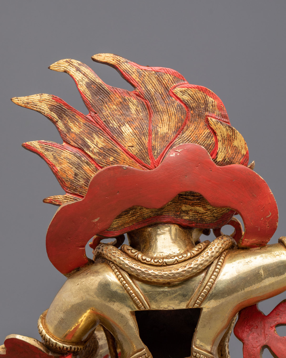 Sacred Bodhisattva Vajrapani Golden Sculpture | 24K Gold Gilded