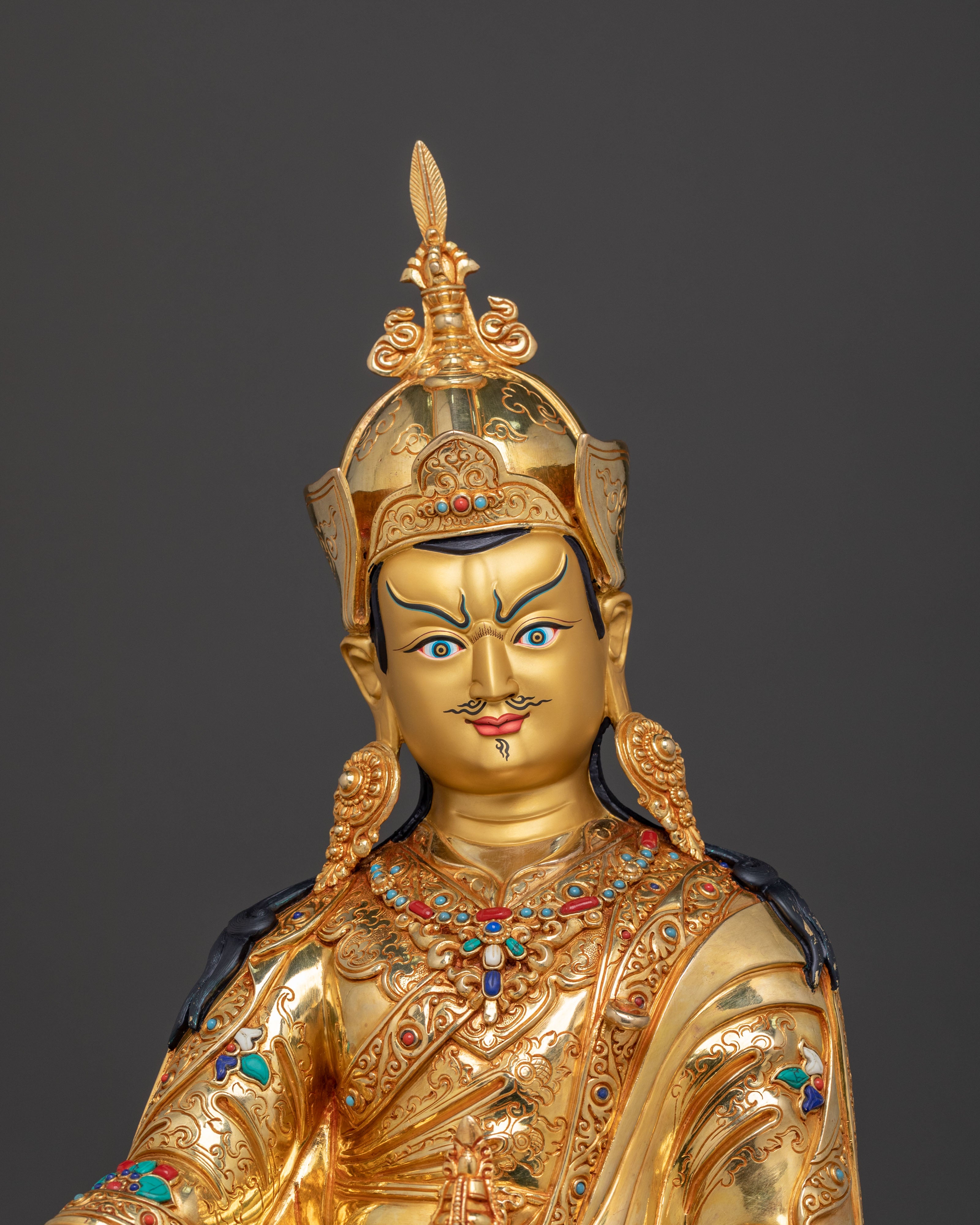 Guru Rinpoche Golden Statue | Traditional Figure