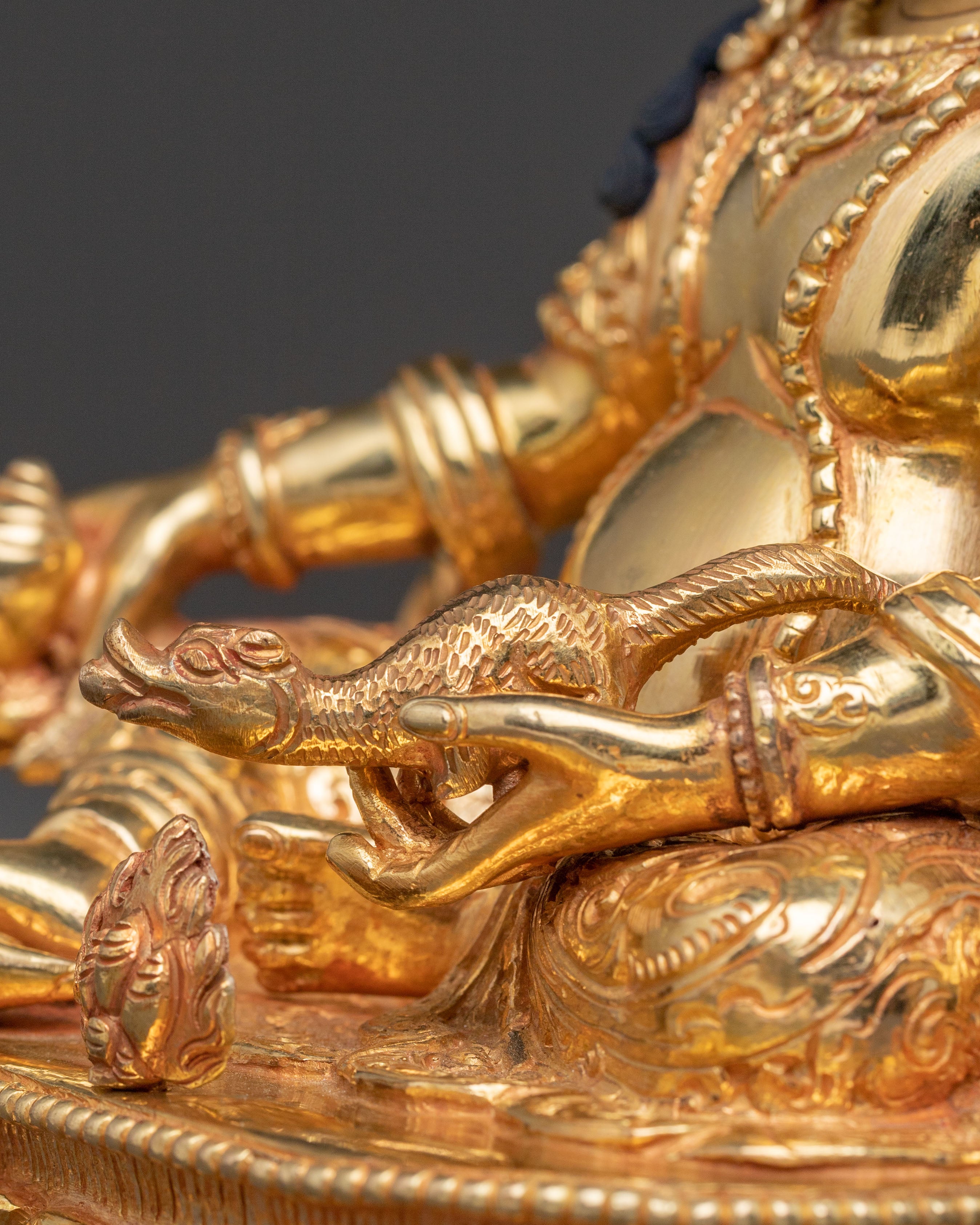 24K Gold Gilded Guardian Dzambhala Prosperity Statue