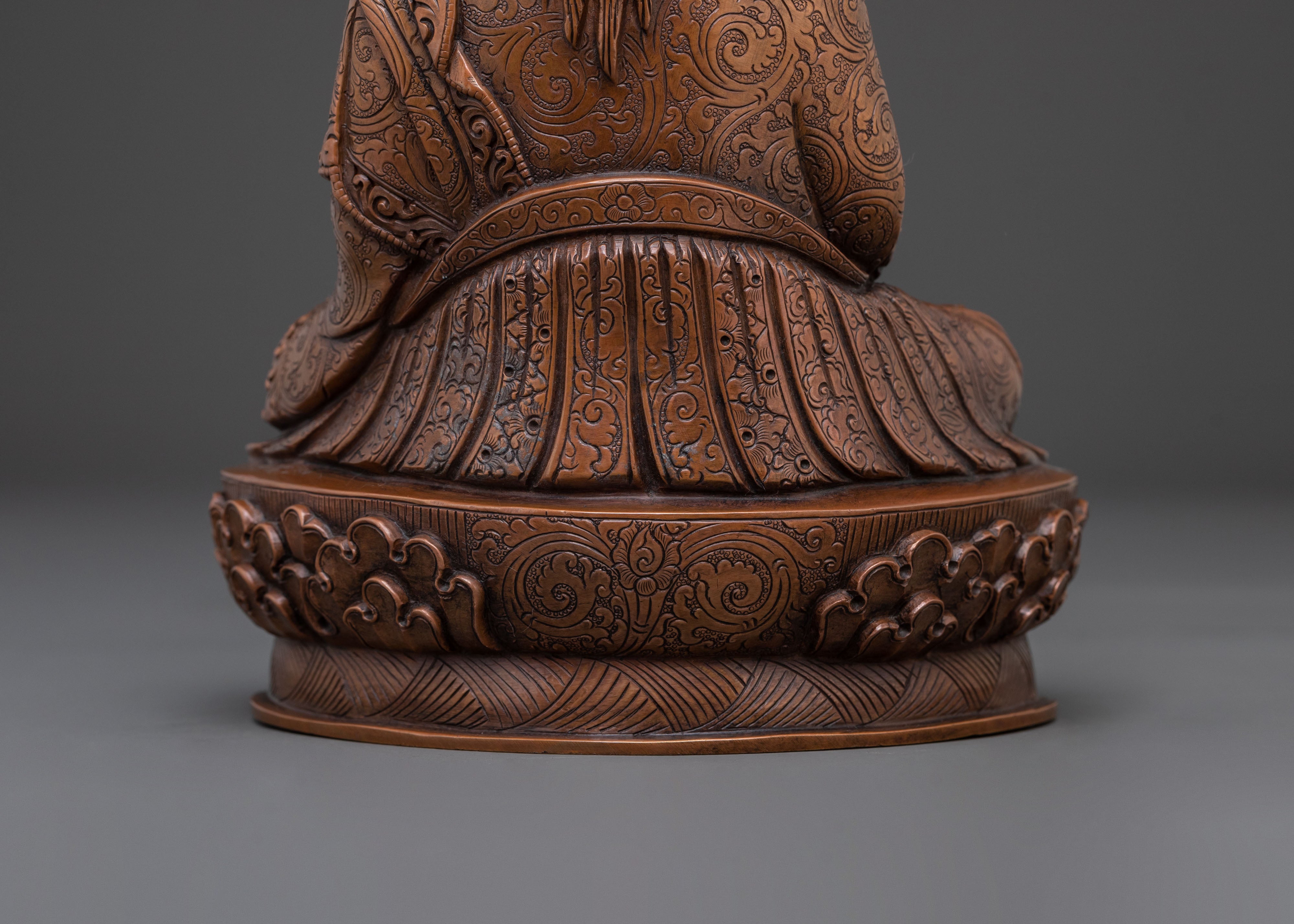 Guru Norla Blessing Statue | Oxidized Copper Figurine