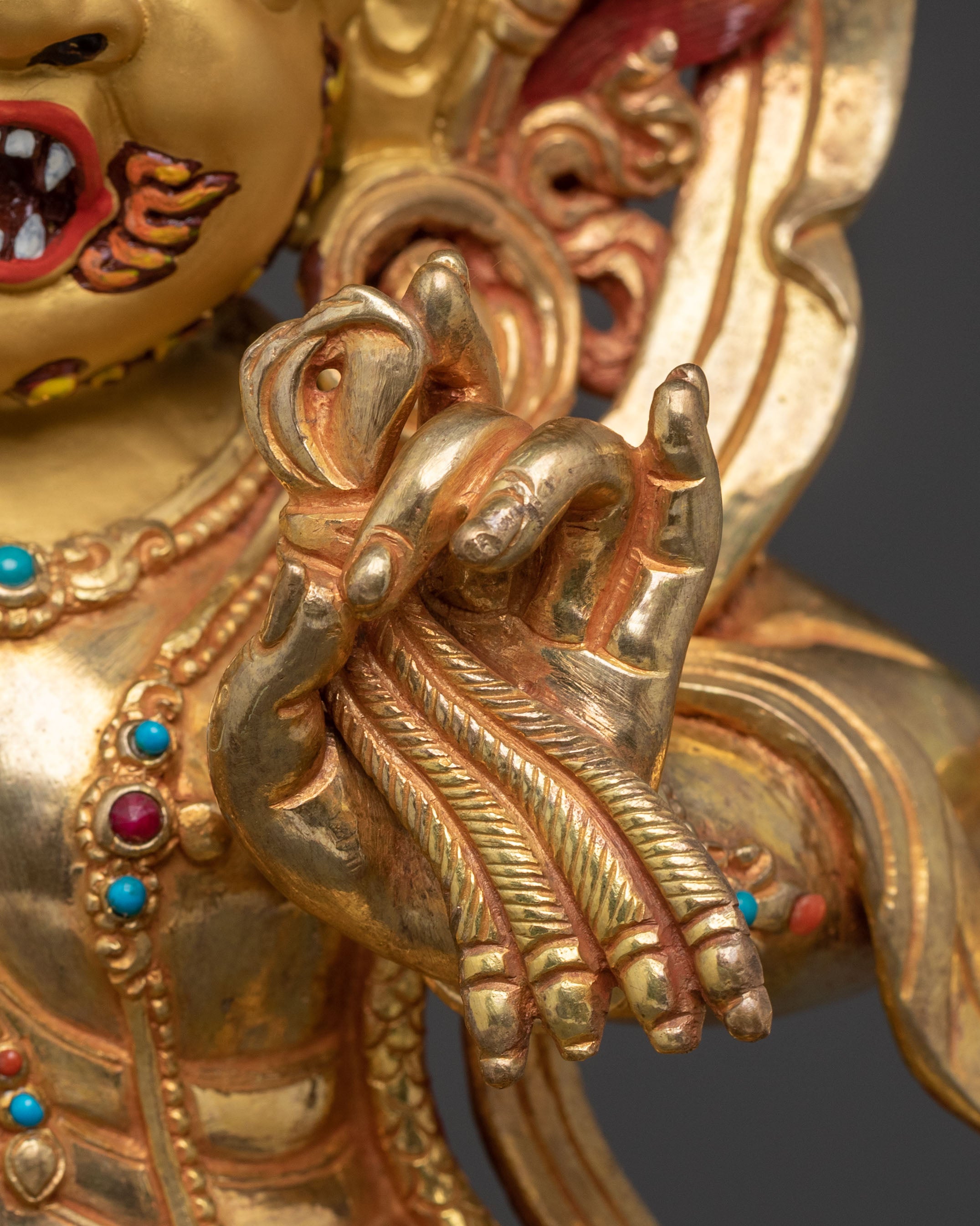 Vajrapani: Handcrafted 24K Gold Gilded Statue