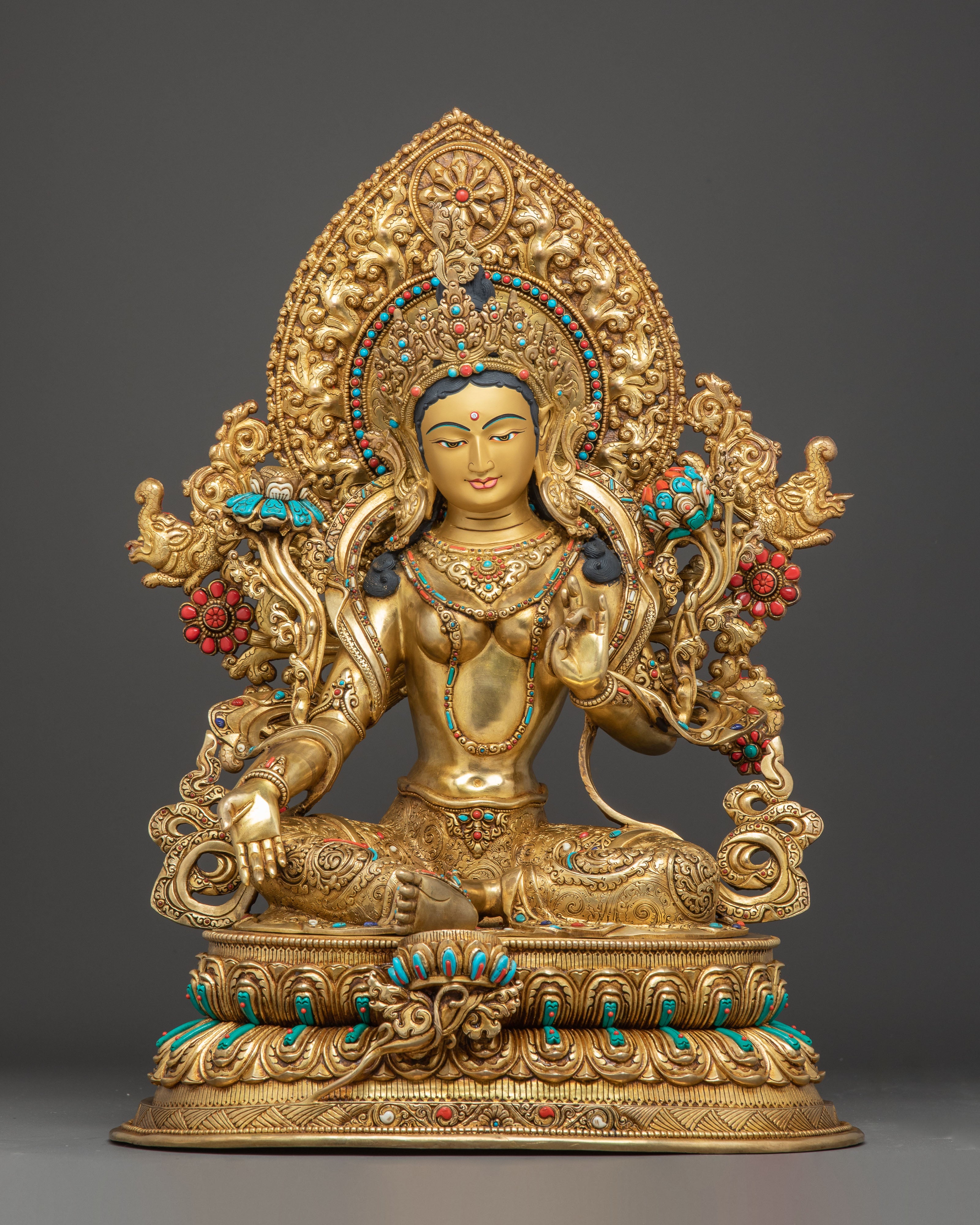Green Tara Sculpture: Mother of Love and Compassion