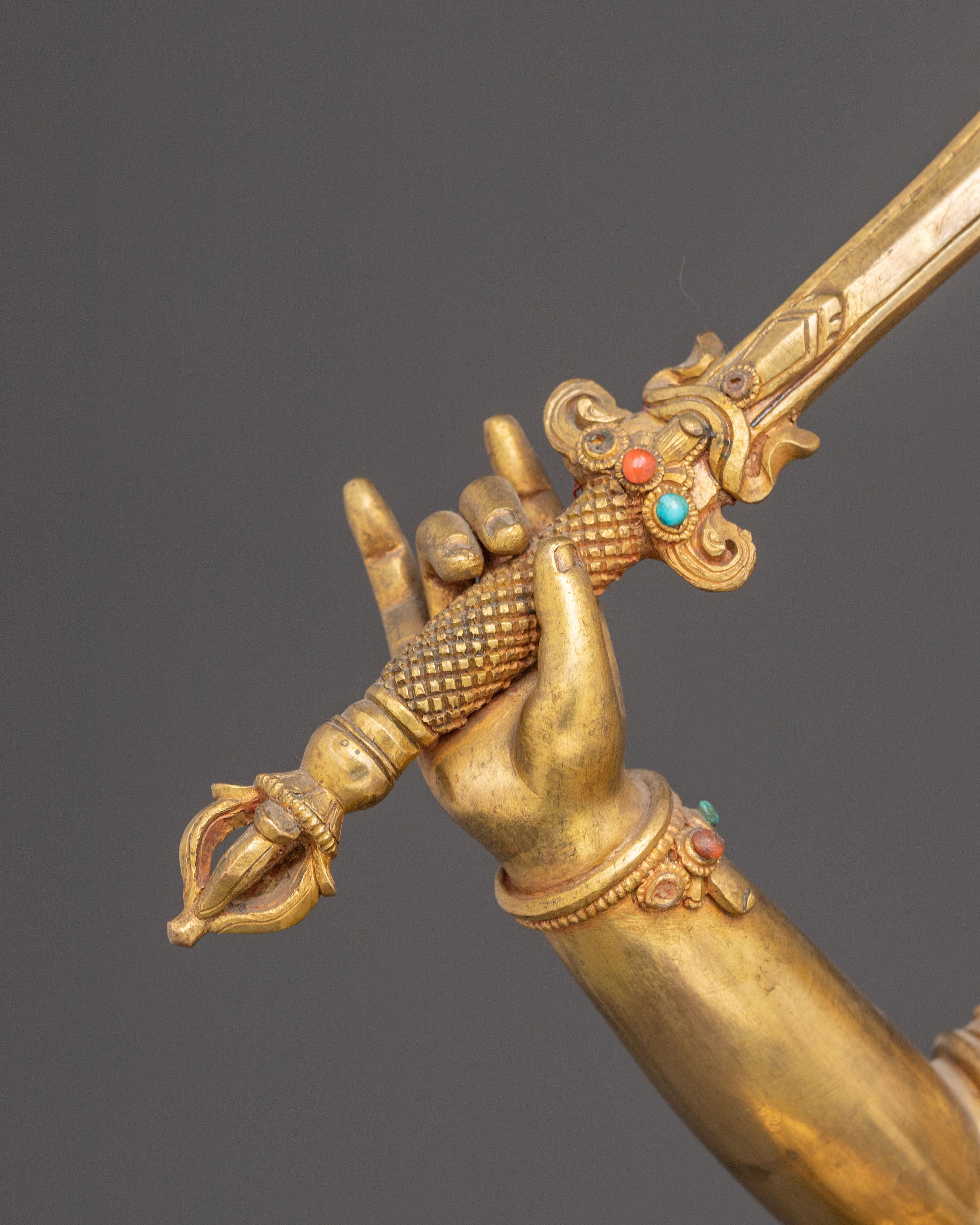 Manjushri Bodhisattva Handcrafted Statue | Traditional Himalayan Art