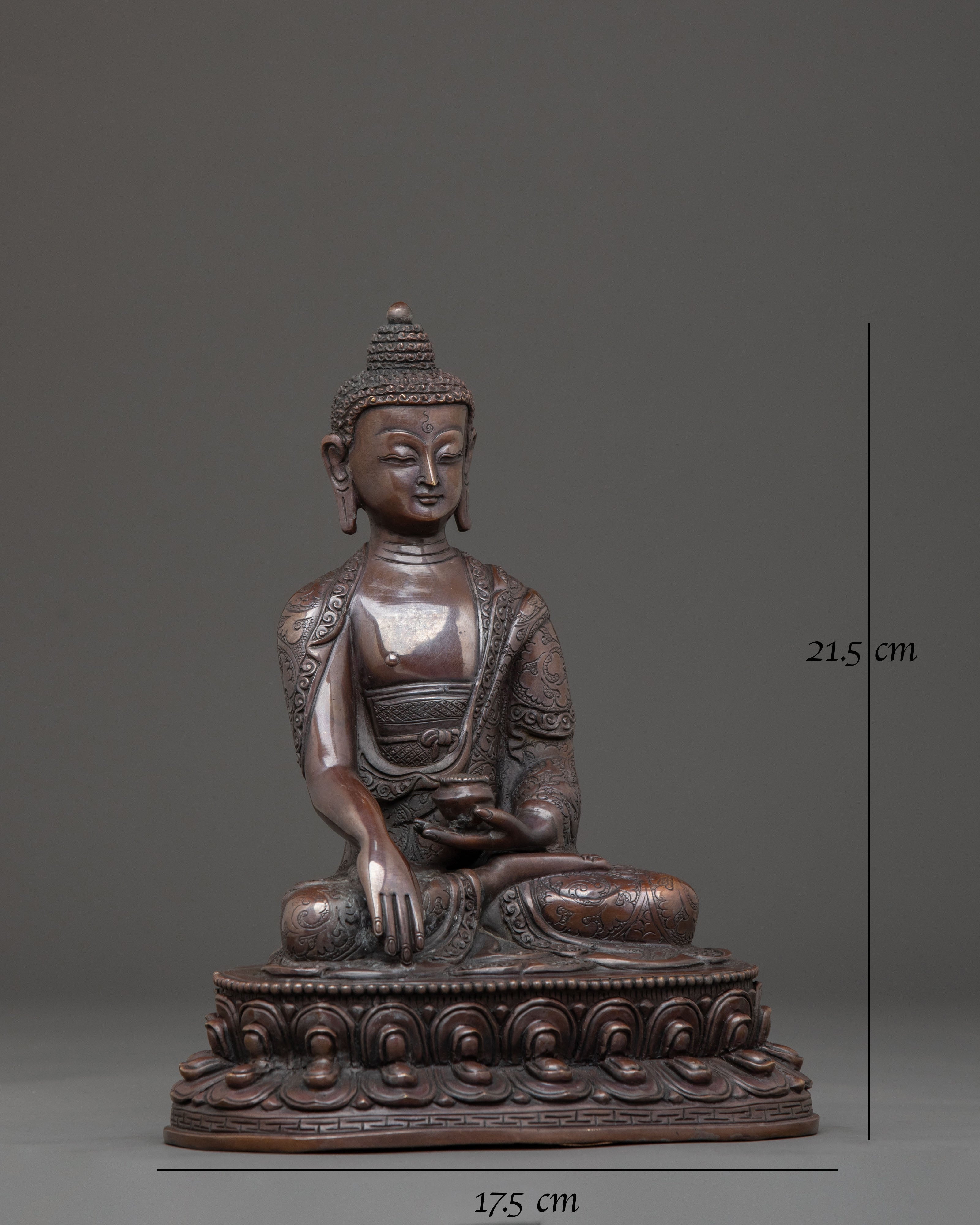 Five Buddha Family Sacred Statue Set | Oxidized Copper