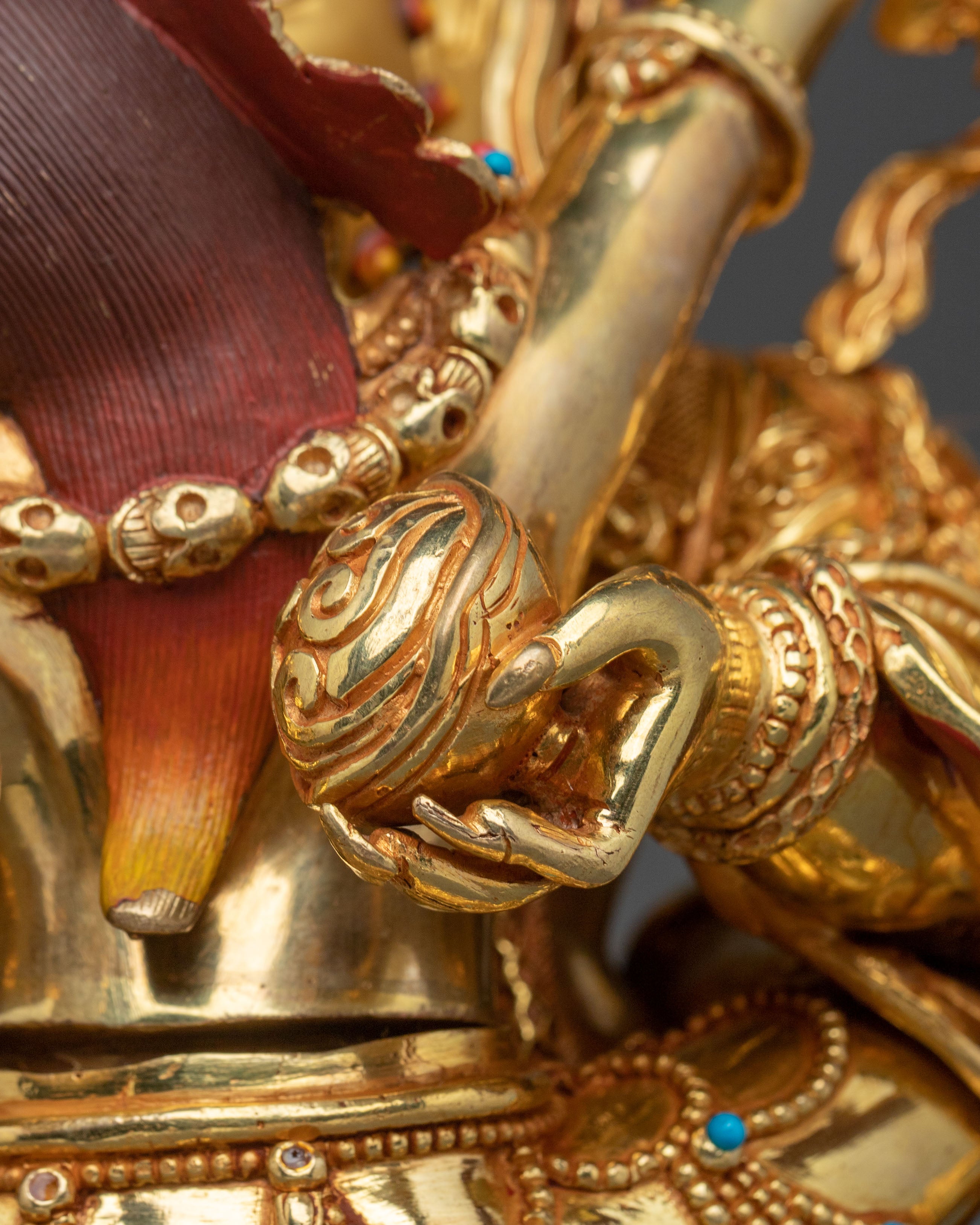 Chaturbhuja Mahakala With Consort Statue: Protector of Dharma