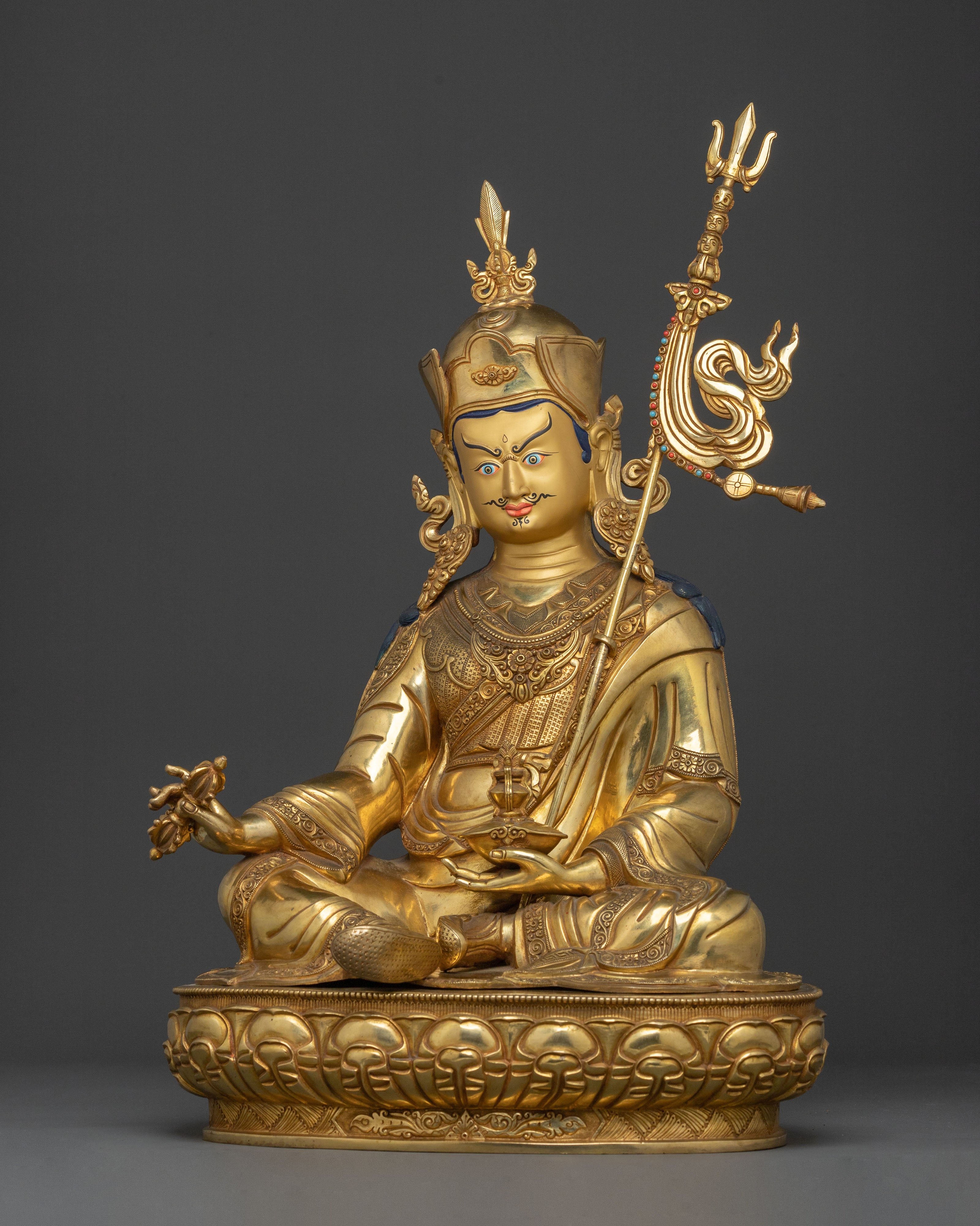 Padmasambhava Statue | 24K Gold Gilded Spiritual Icon