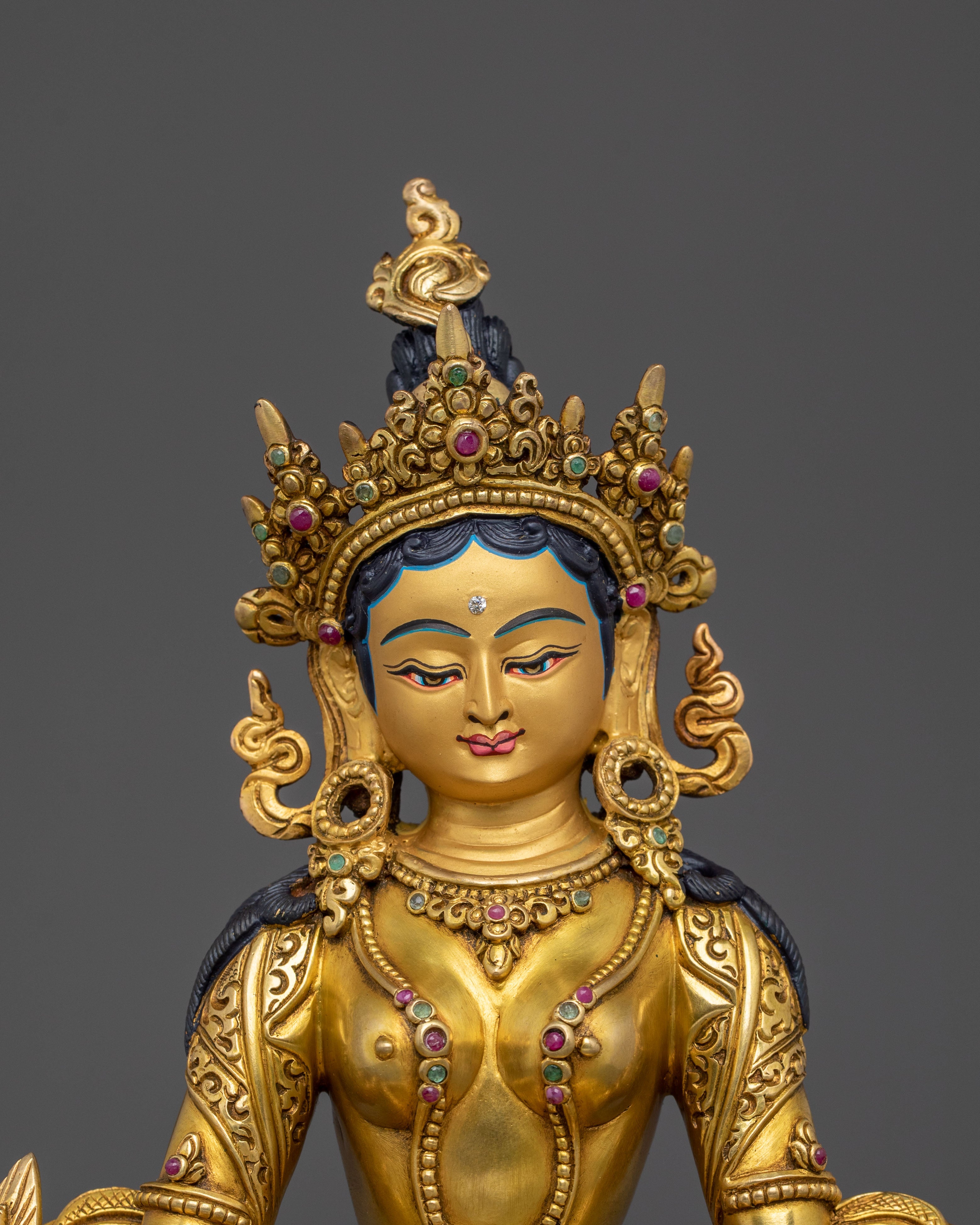 Hand Carved Kshitigarbha Statue | Meditation Altar Decoration