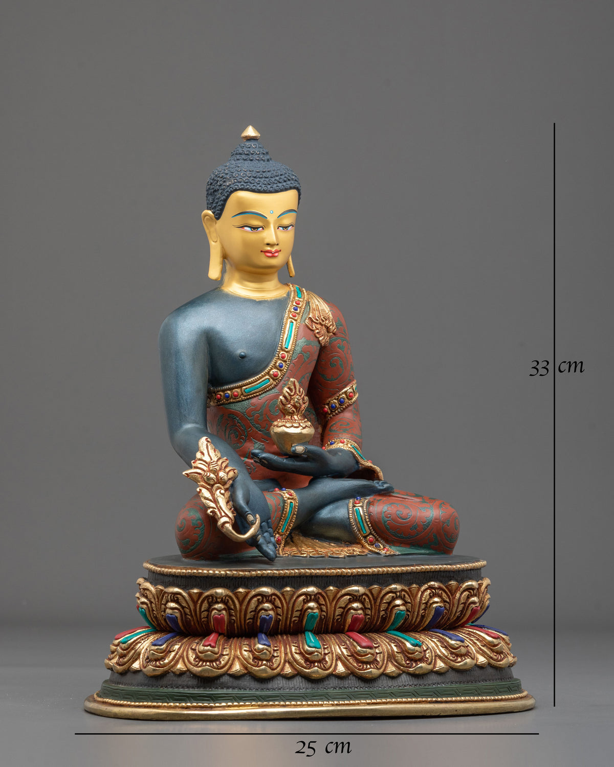 Bhaiṣajyaguru Statue | 24K Gold Gilded Figurine