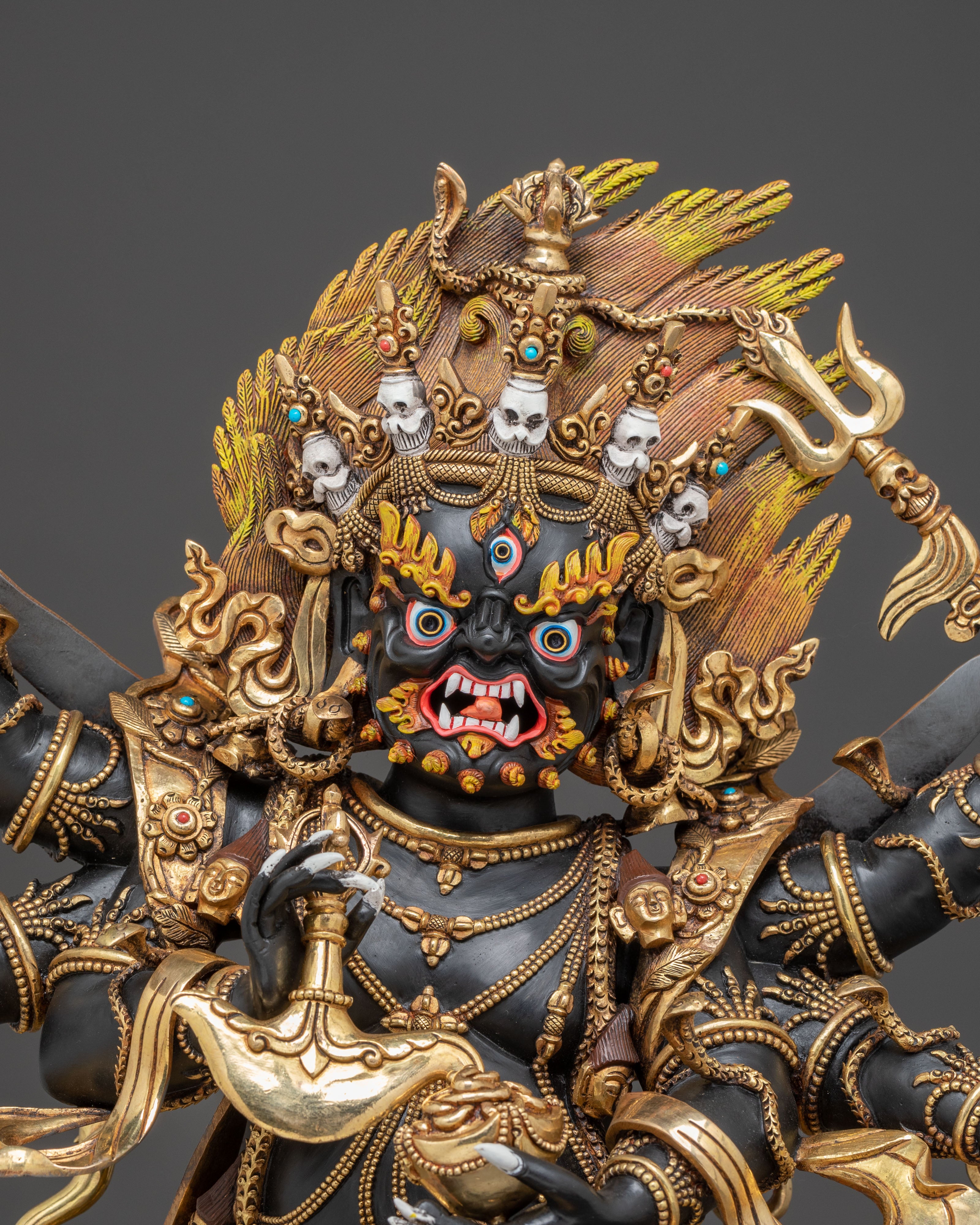 Handmade Magnificent Statue of Six-Armed Mahakala