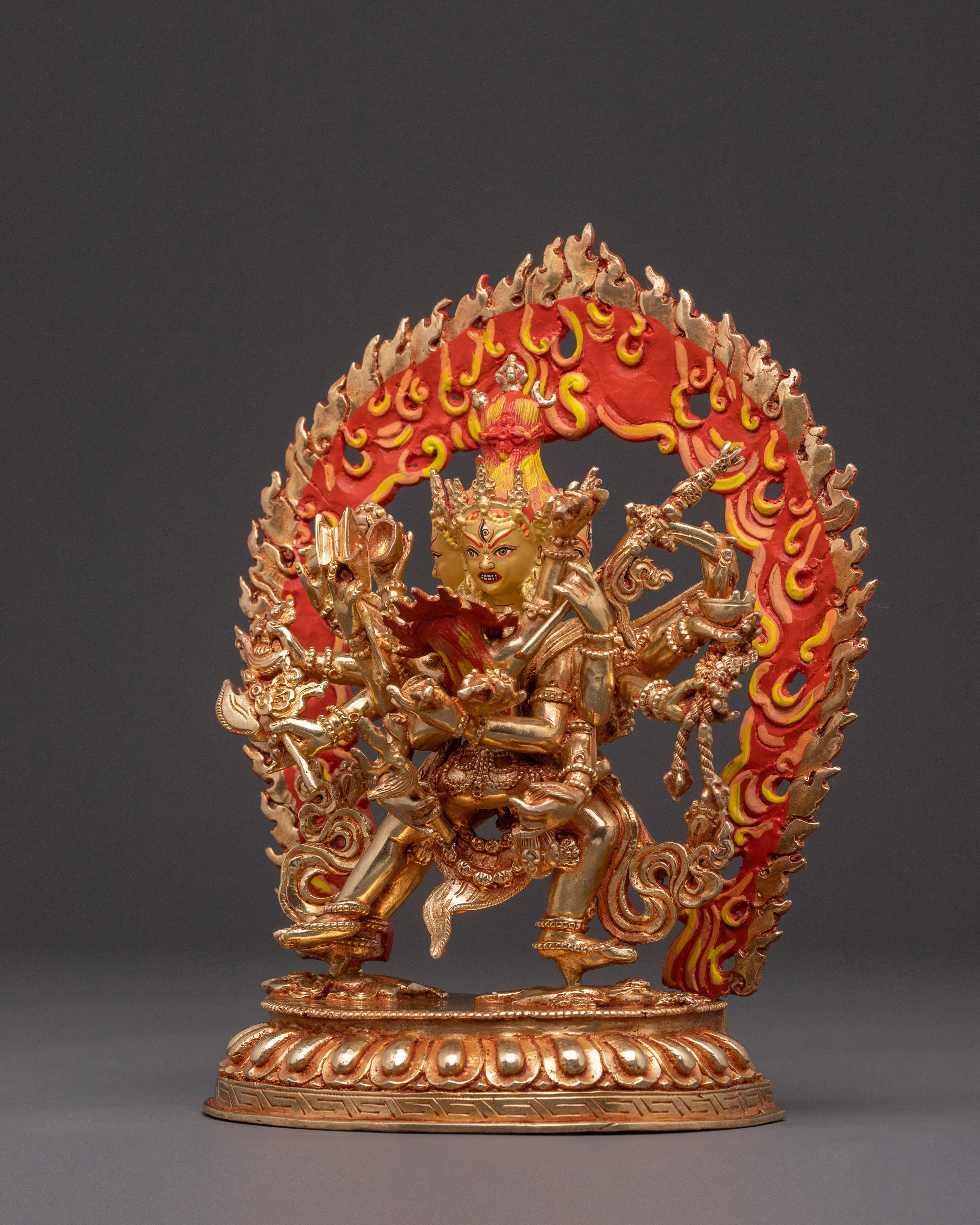 Chakrasamvara Tantric Deity - Hand-Gilded Copper Statue