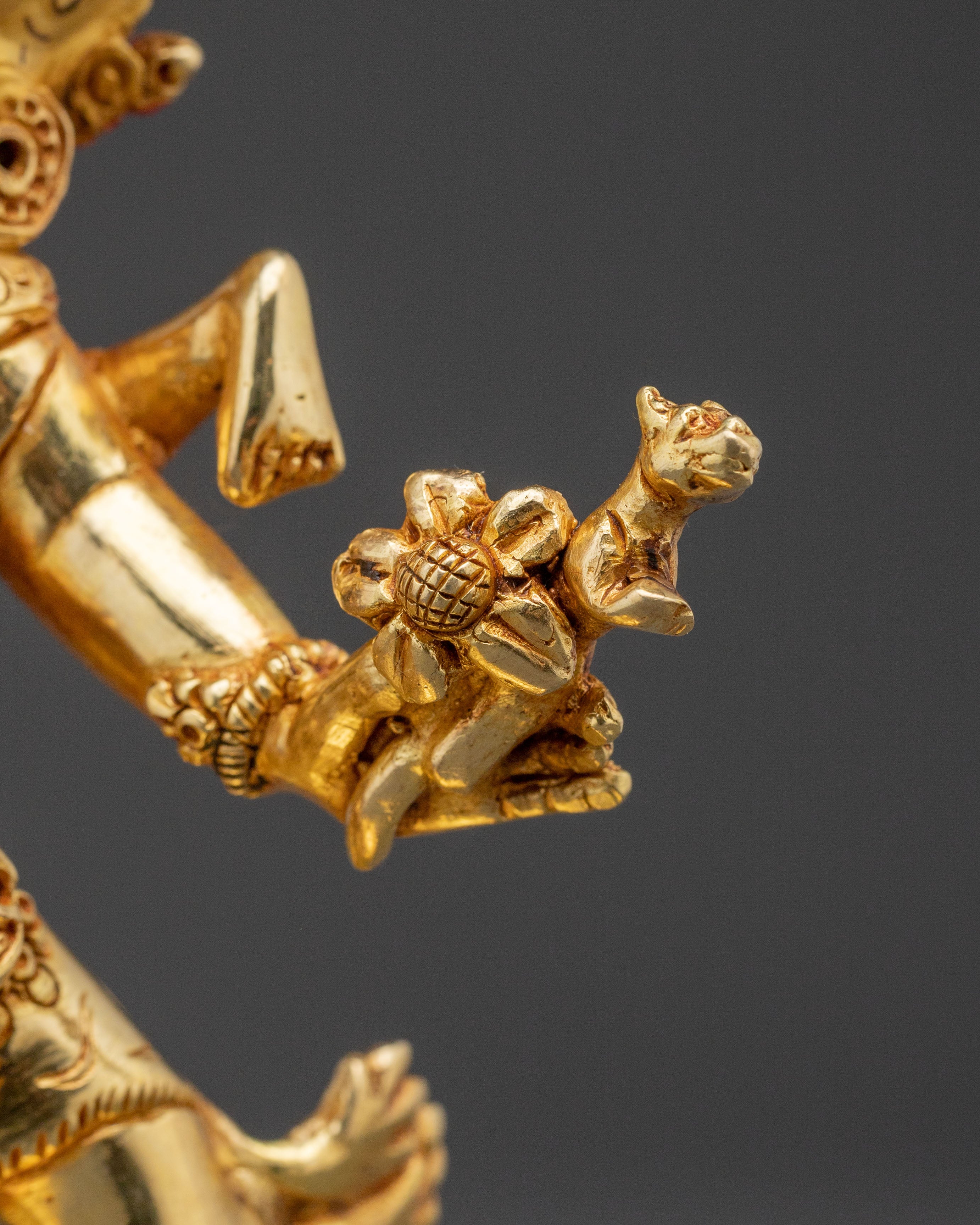 24k Gold Gilded Ekajati Statue: Fierce Protector