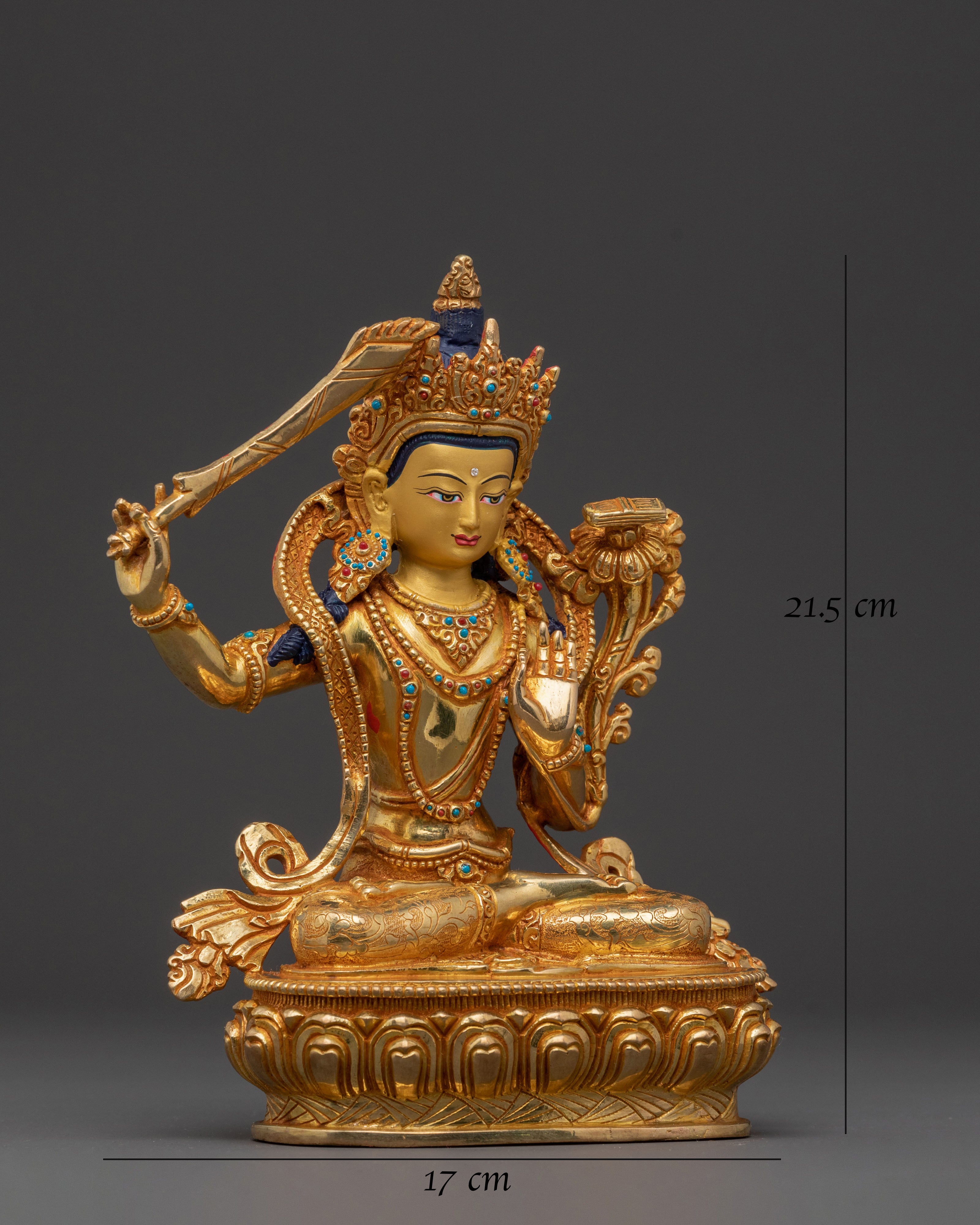 Handcrafted Manjushri Spiritual Sculpture for Decor