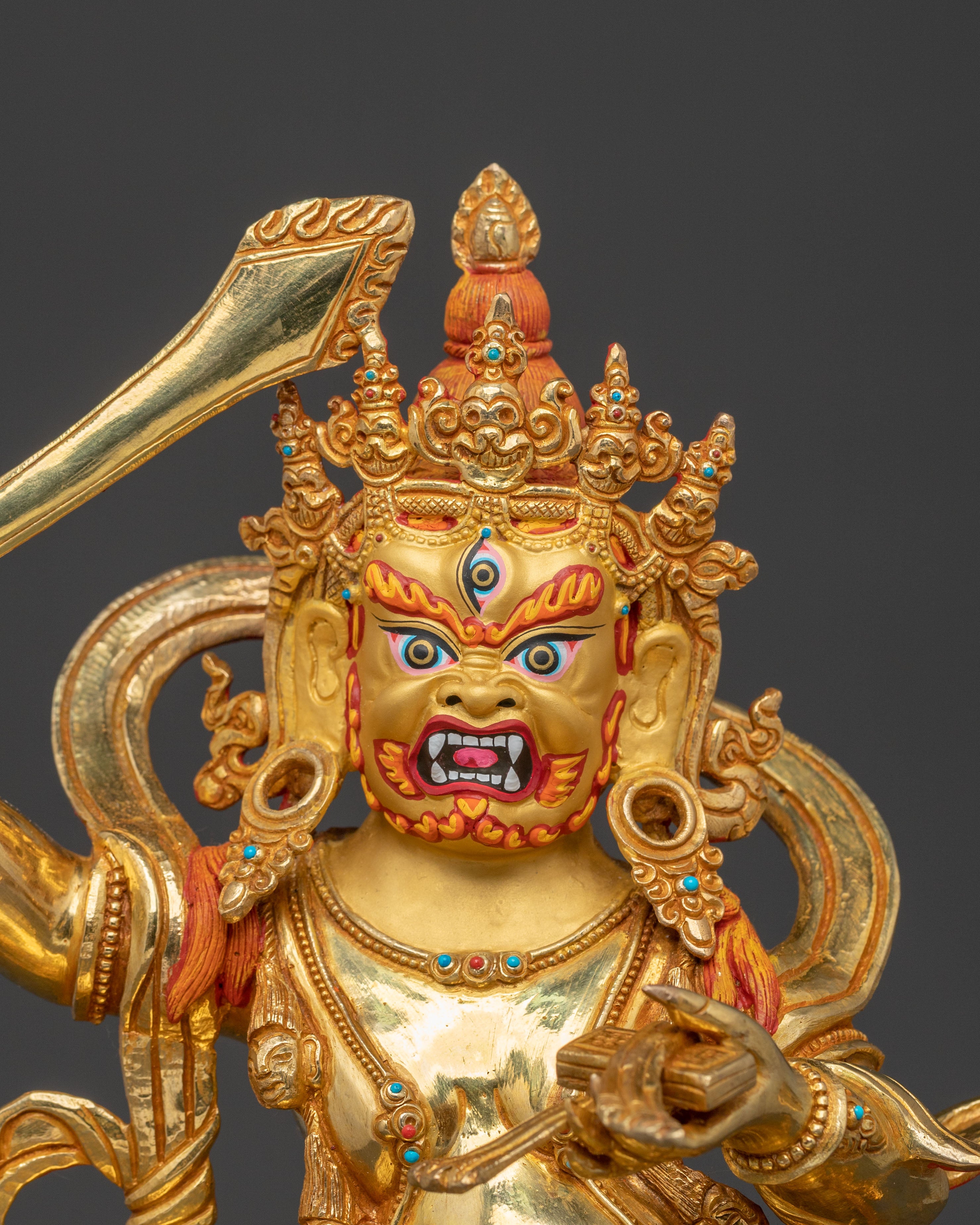 Black Manjushri Protection Sculpture | Wrathful Wisdom Deity