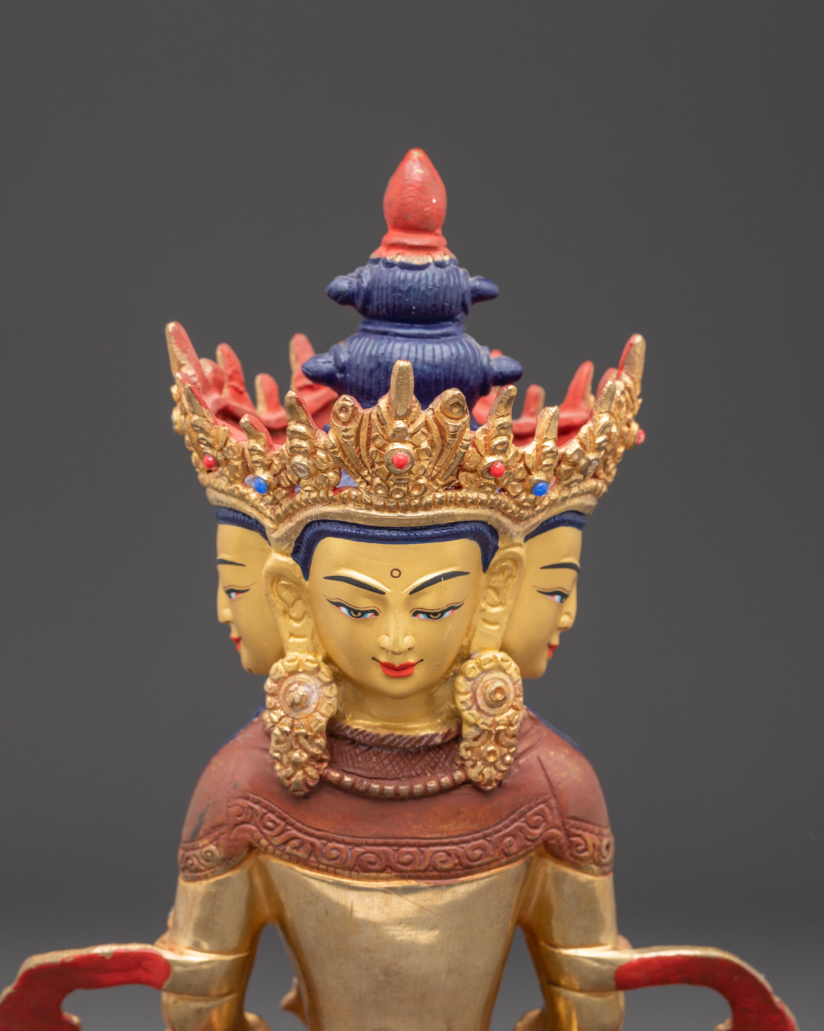 Vairocana Buddha Oxidized Copper Statue | Symbol of Enlightenment