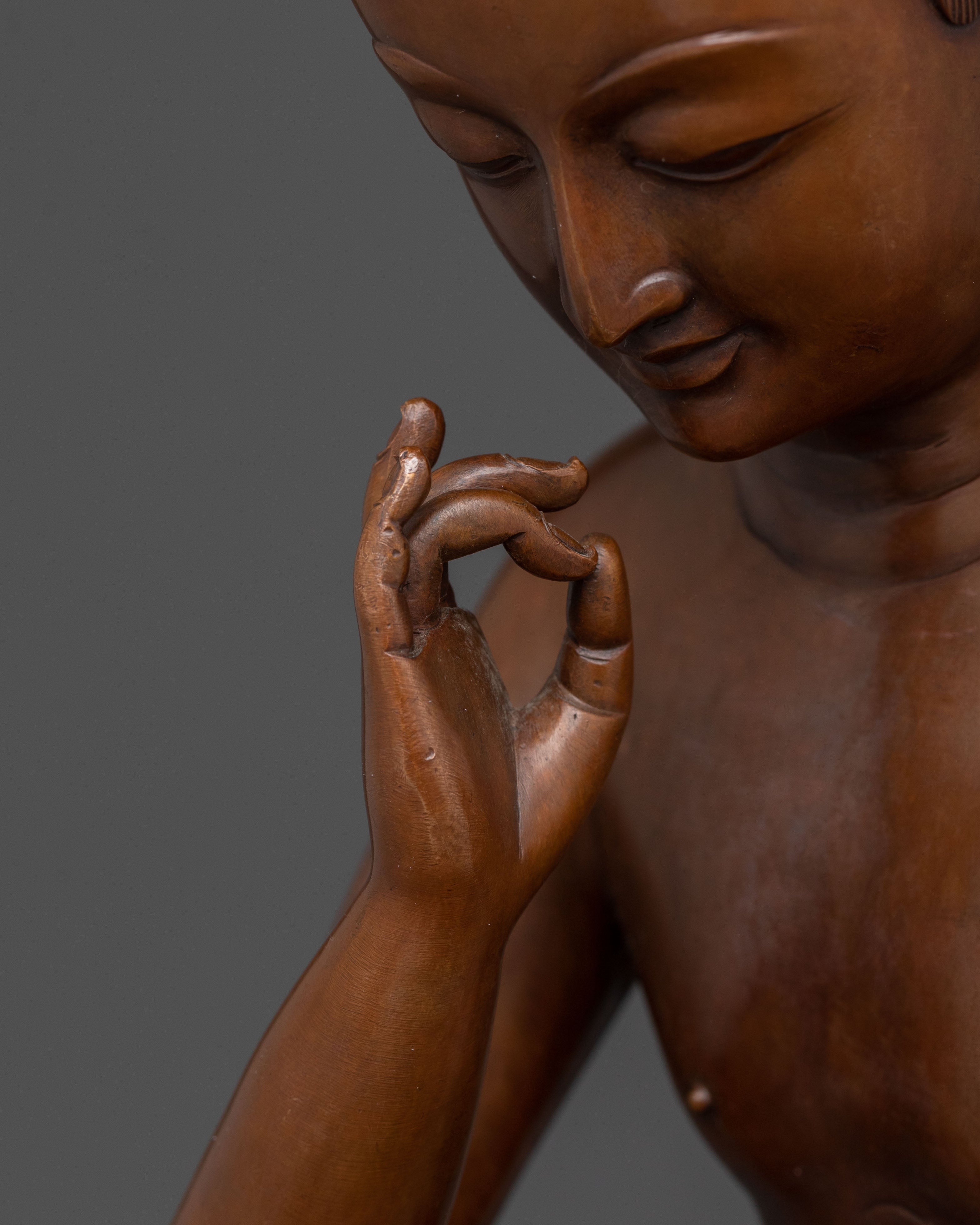 Maitreya Buddha Statue | Oxidized Copper Buddhist Sculpture