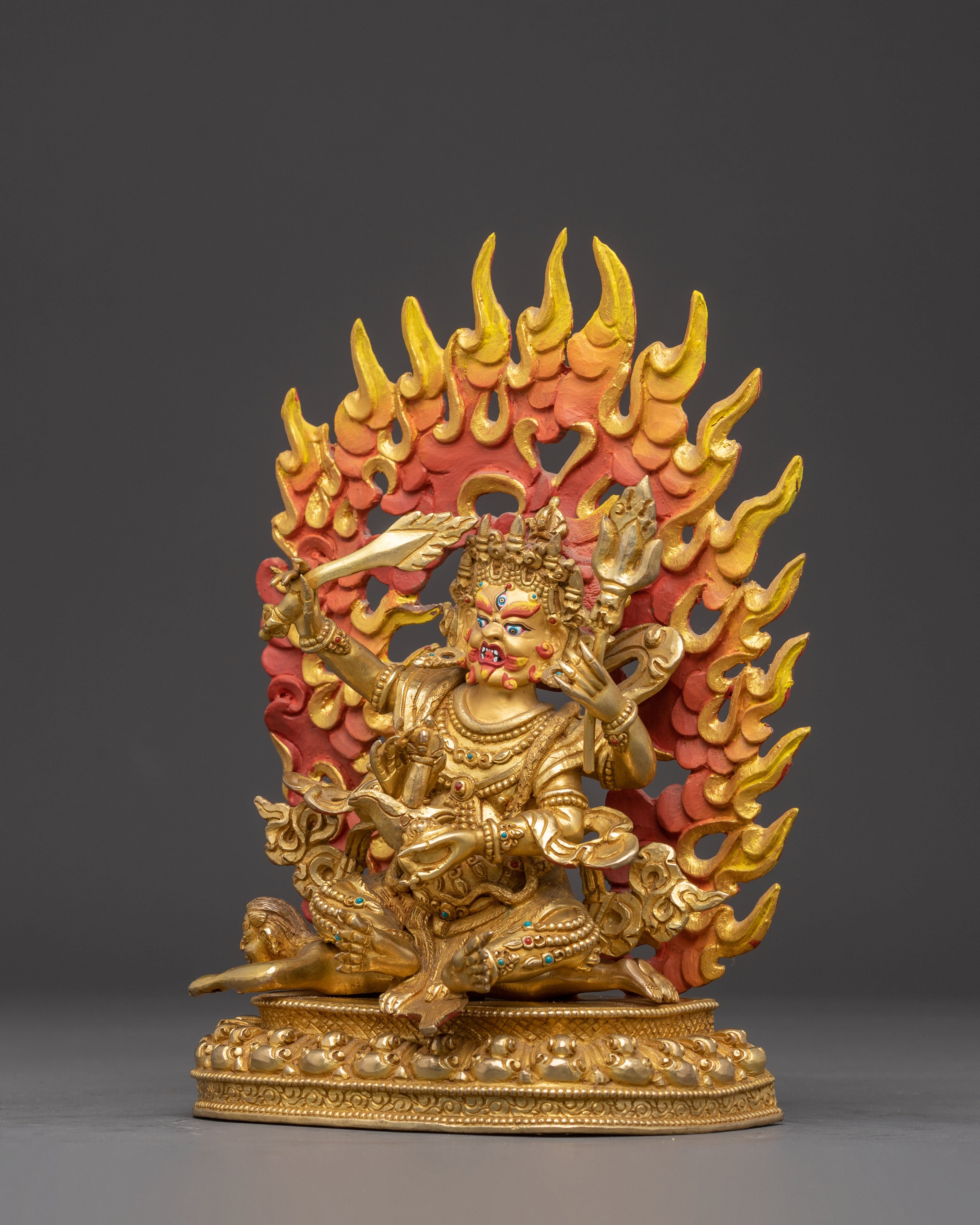 Himalayan Sculpture of Four Armed Mahakala | Protector Deity