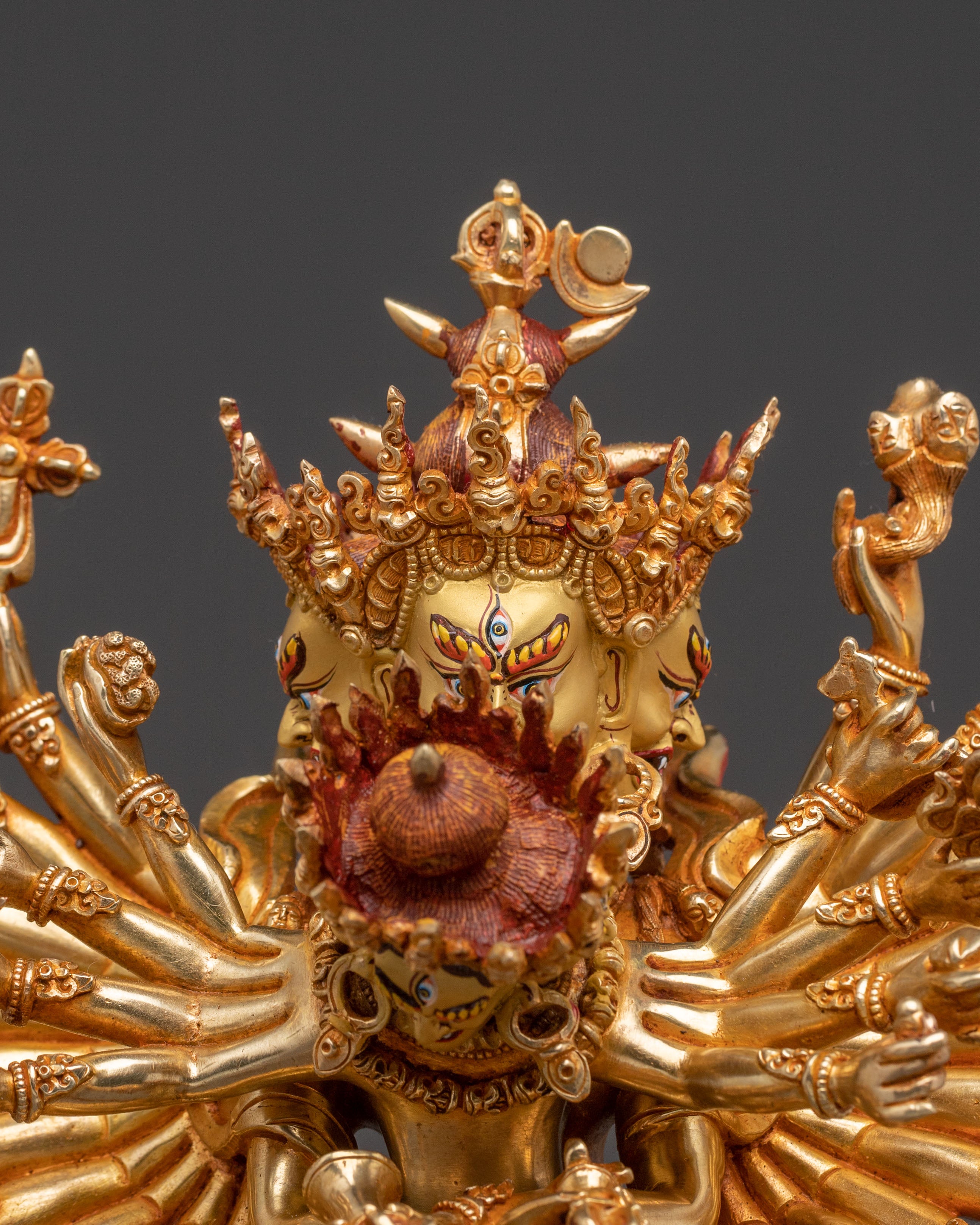 Sacred Statue of Kalachakra - 24K Gold Gilded