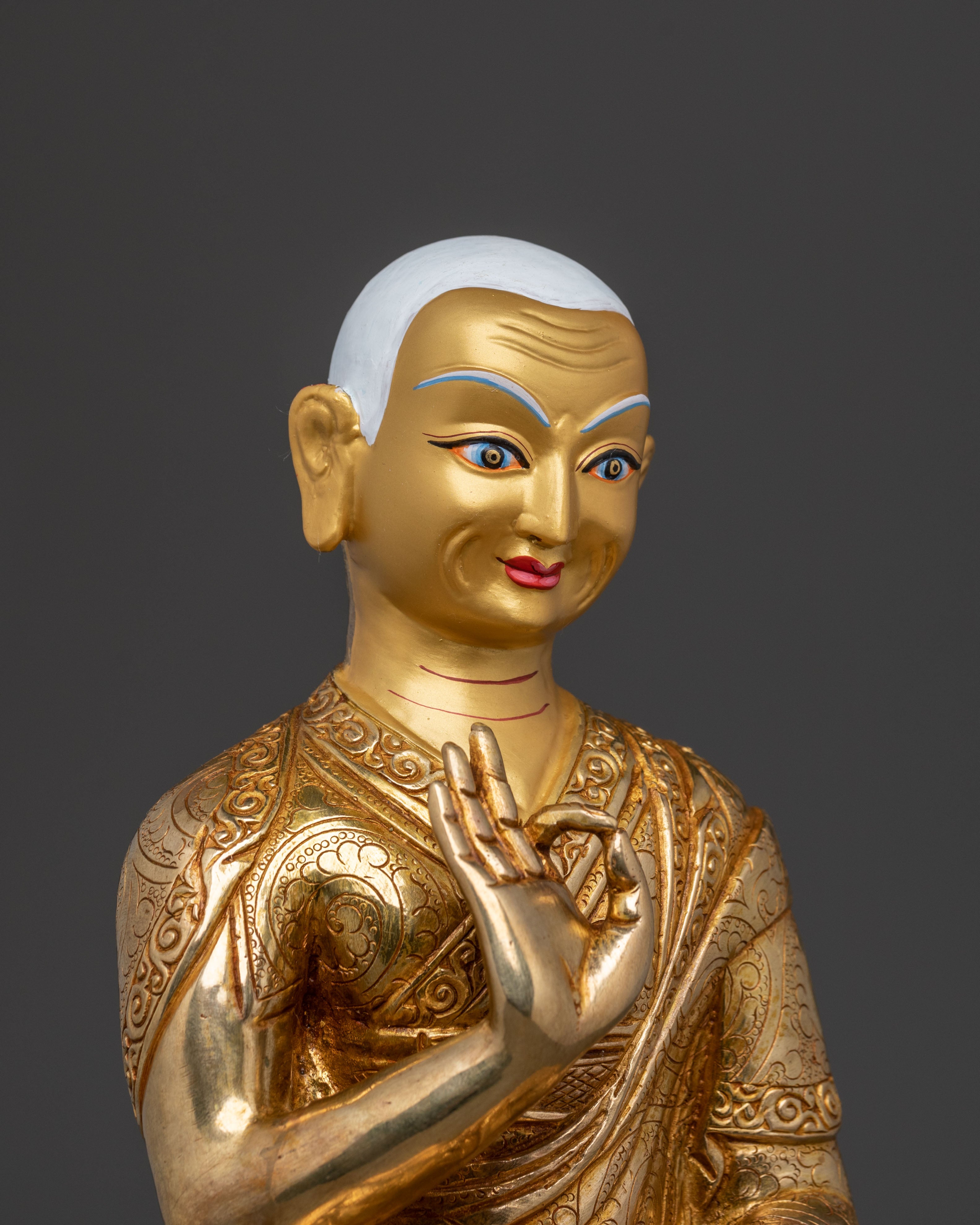 Handcrafted Tsongkhapa Sculpture with Disciples