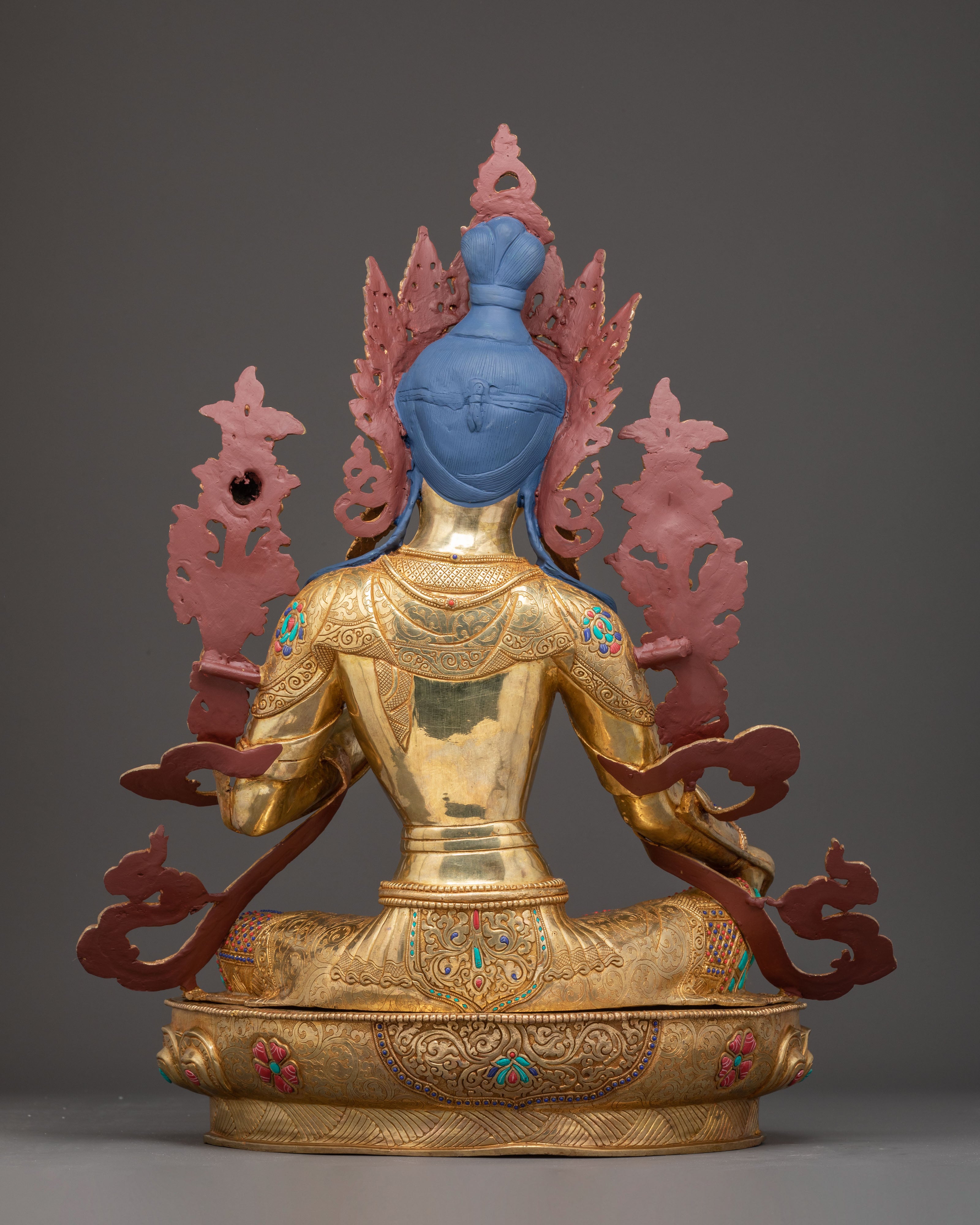 Handmade Serene Sculpture of Mother Green Tara
