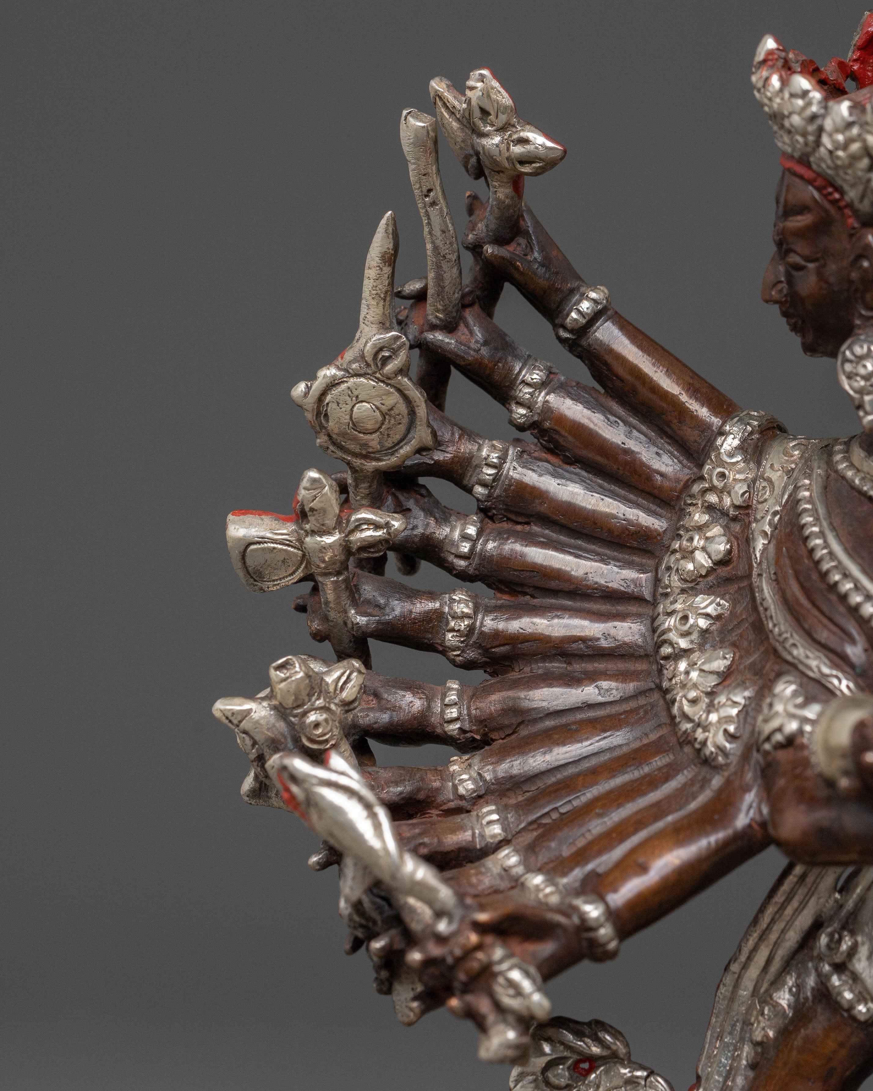 Chakrasamvara: Handcrafted Oxidized Copper Figurine