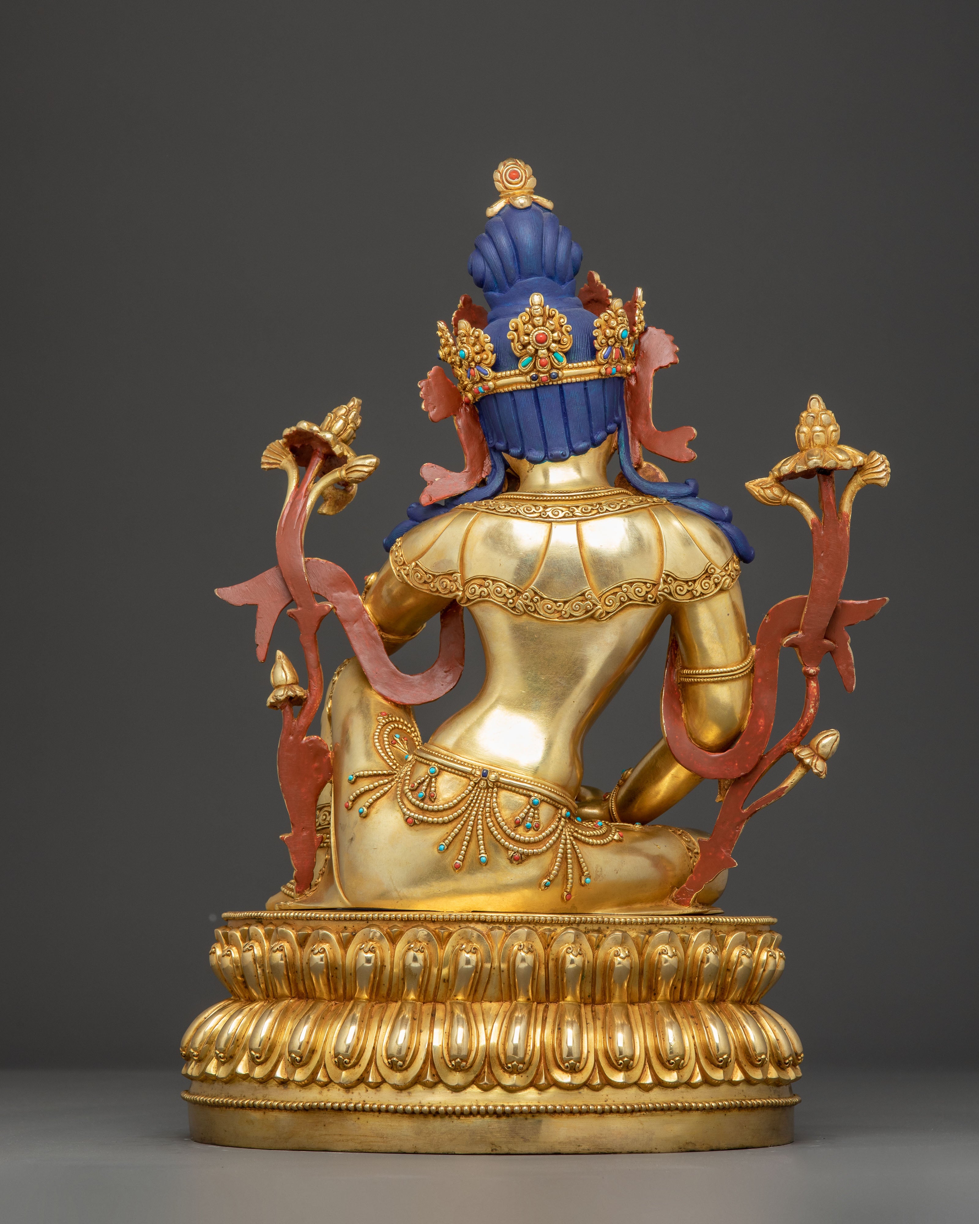 Handcrafted Golden Statue of Cakravarticintamani Avalokitesvara