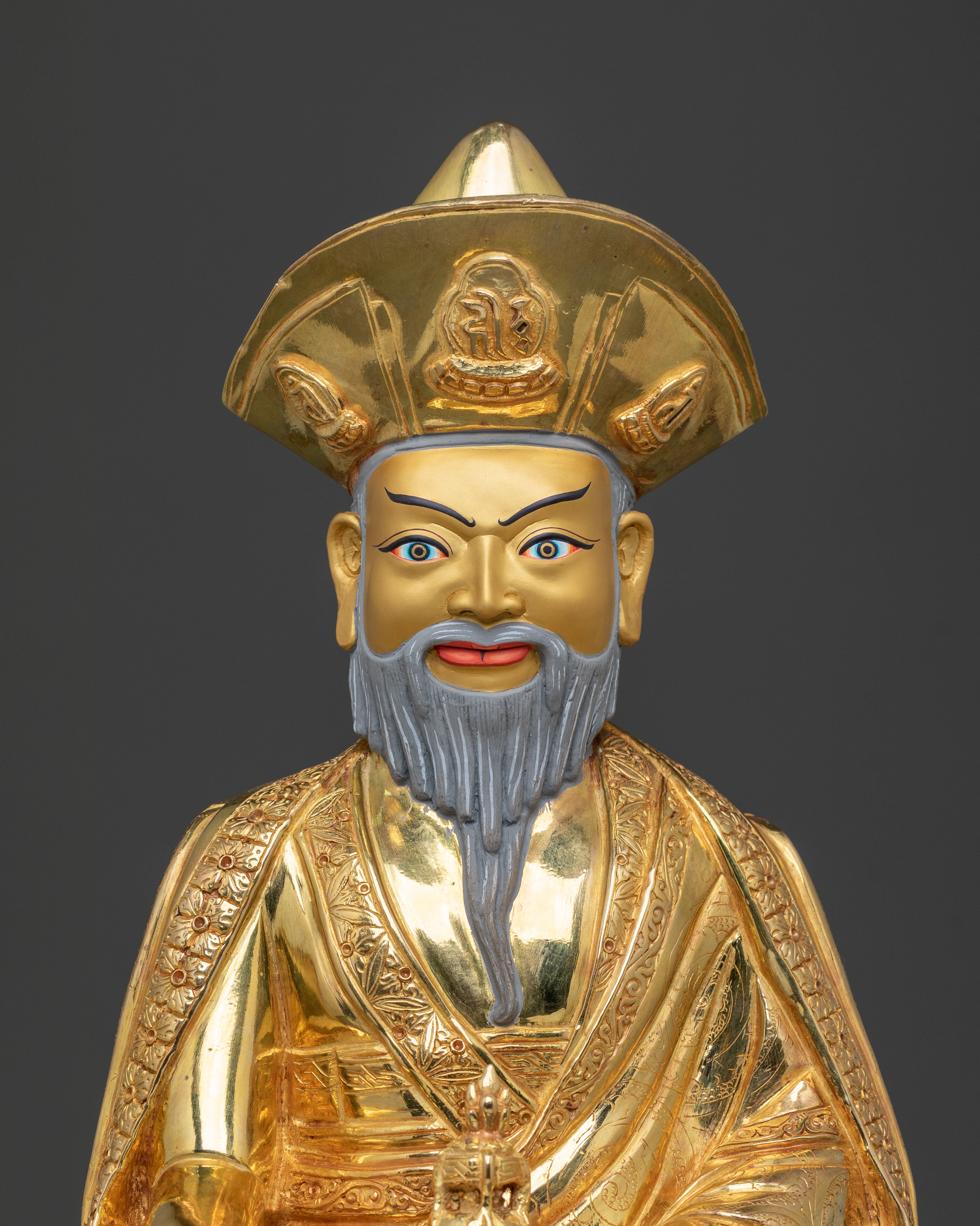 Enlightened Master: Guru Shapdum 24K Gold Gilded Statue