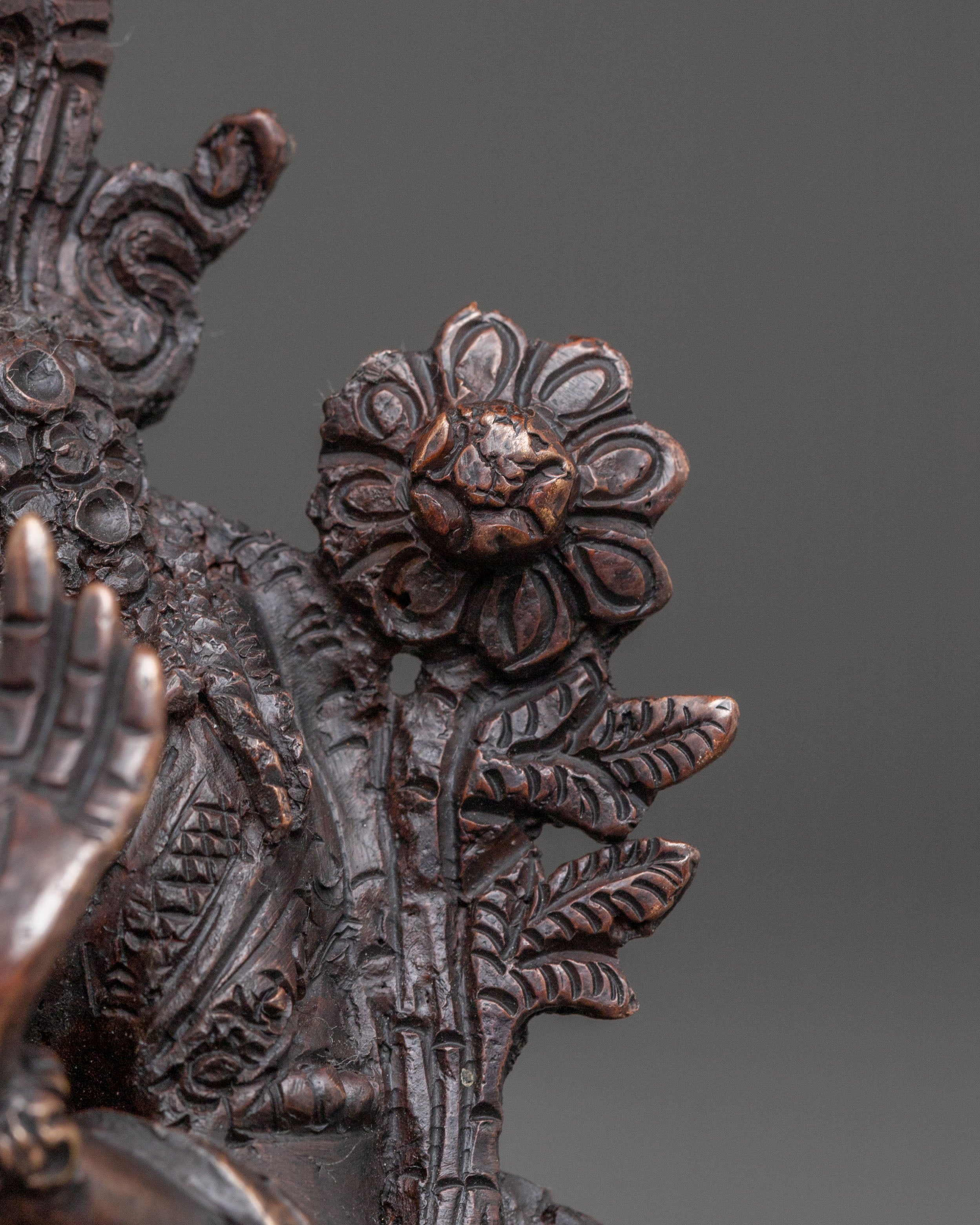 White Tara Oxidized Copper Statue | Goddess of Healing & Longevity