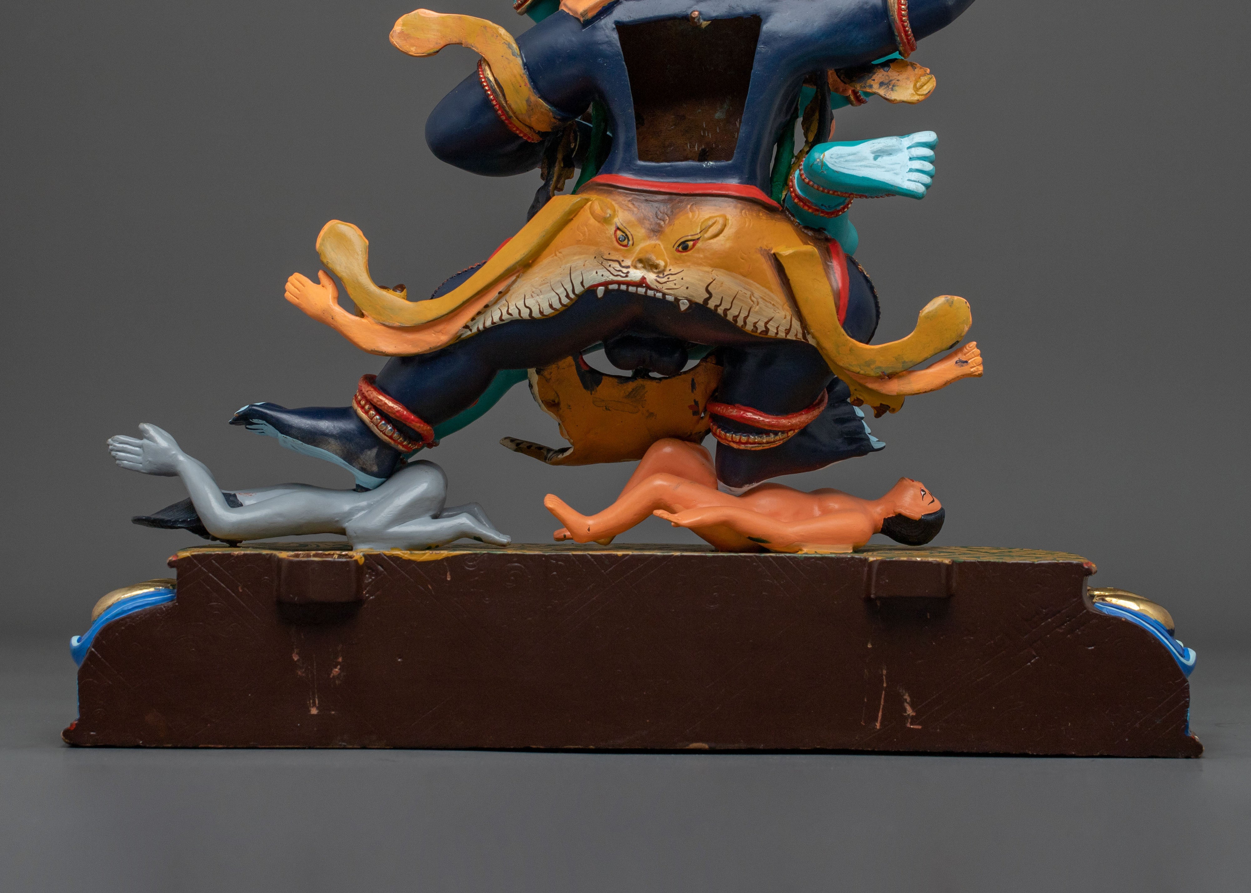 Mahakala Bernakchen Statue With Consort | Wrathful Protector
