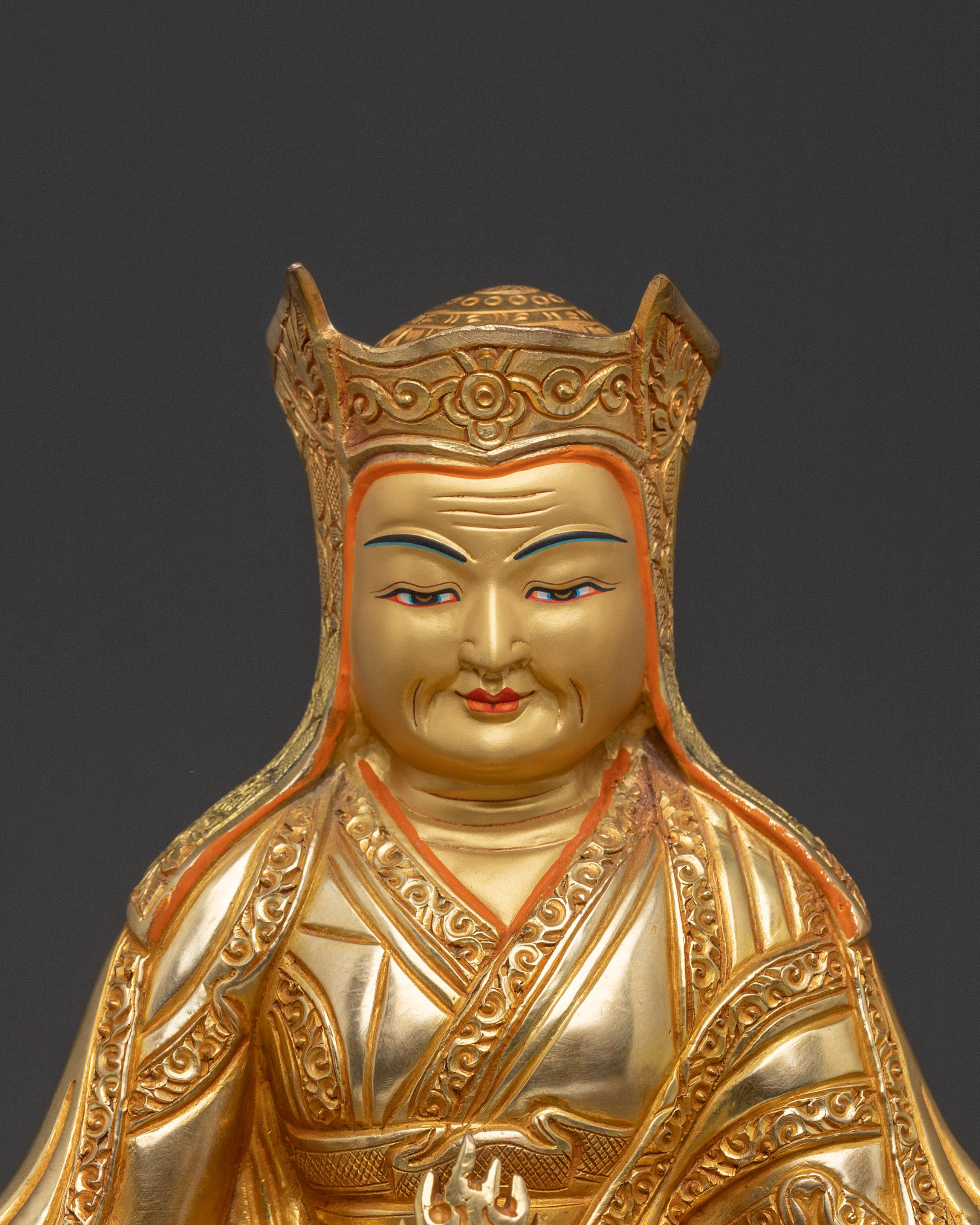 Kagyu Masters Golden Copper Statues Set