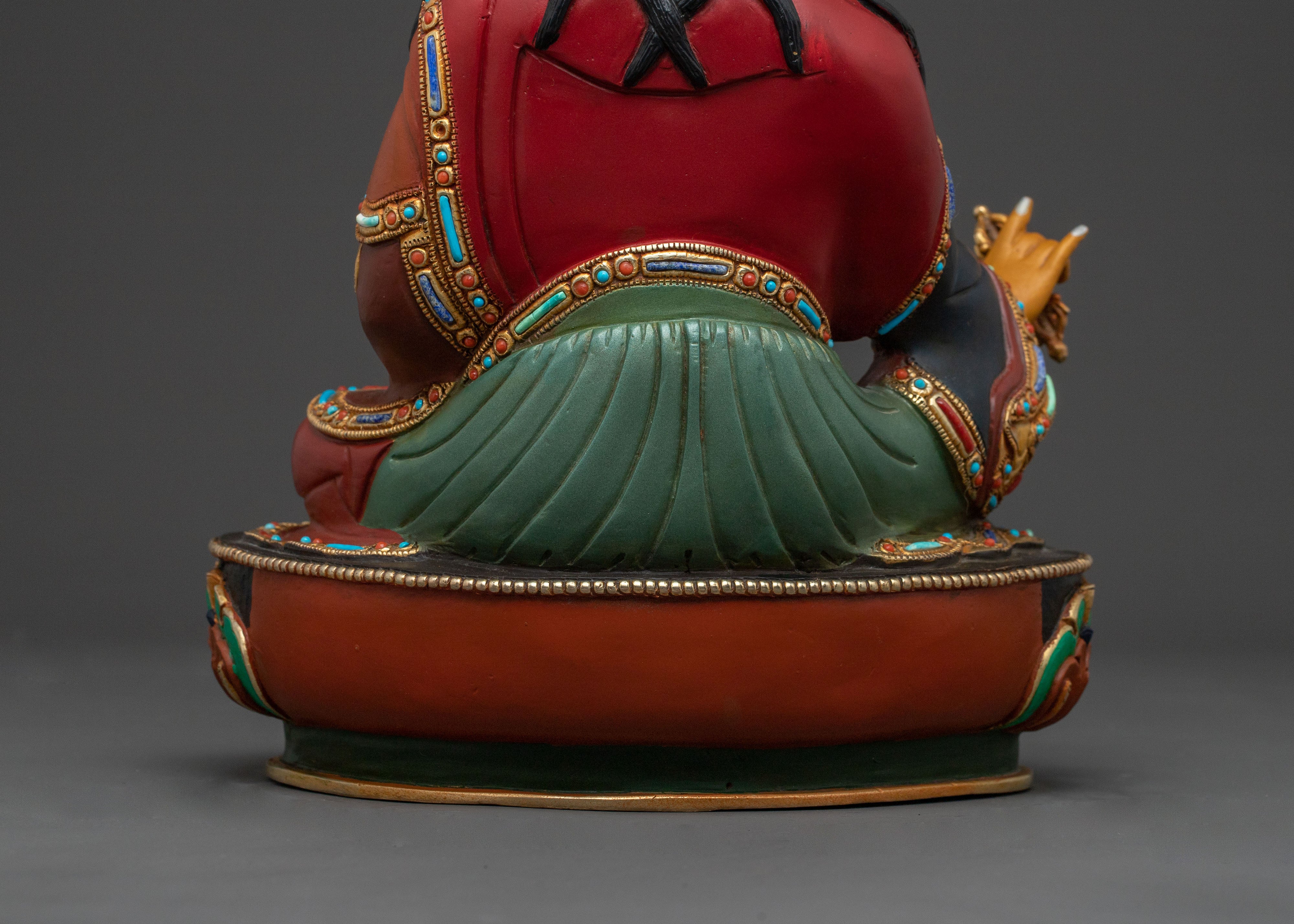 24K Gold Gilded Guru Rinpoche Sacred Statue - Serene Masterpiece